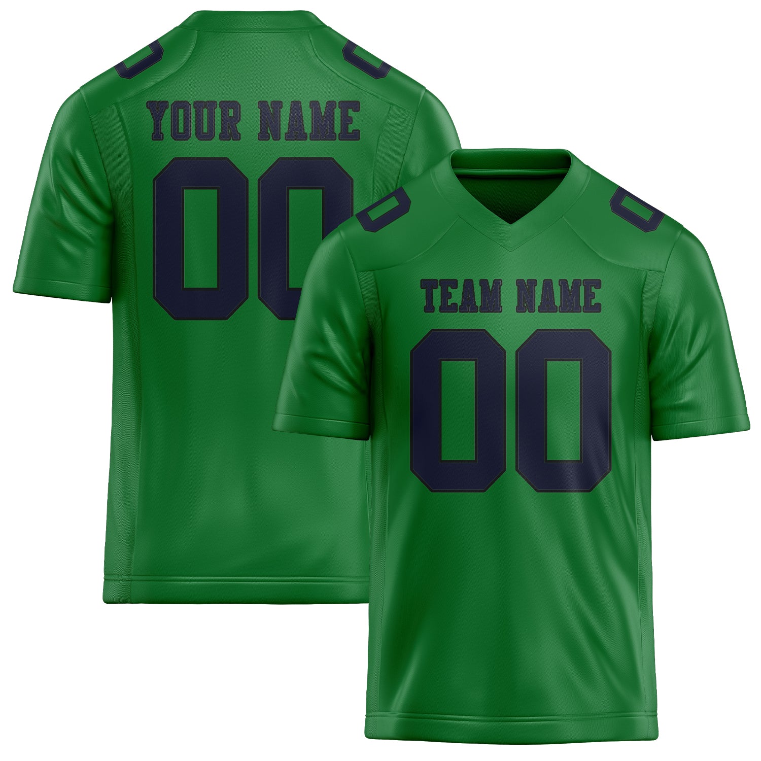 Custom Emerald Green Navy Football Jersey