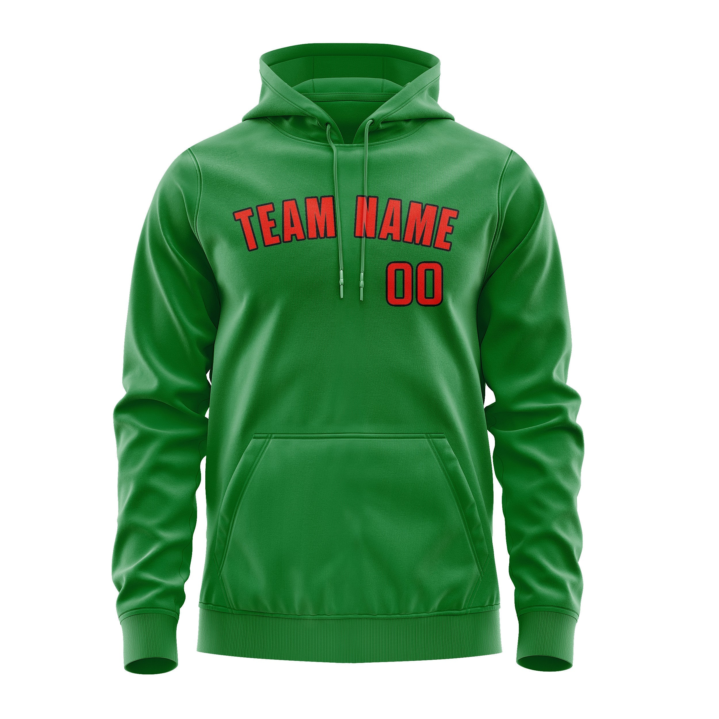 Custom Emerald Green Orange Red Hoodie