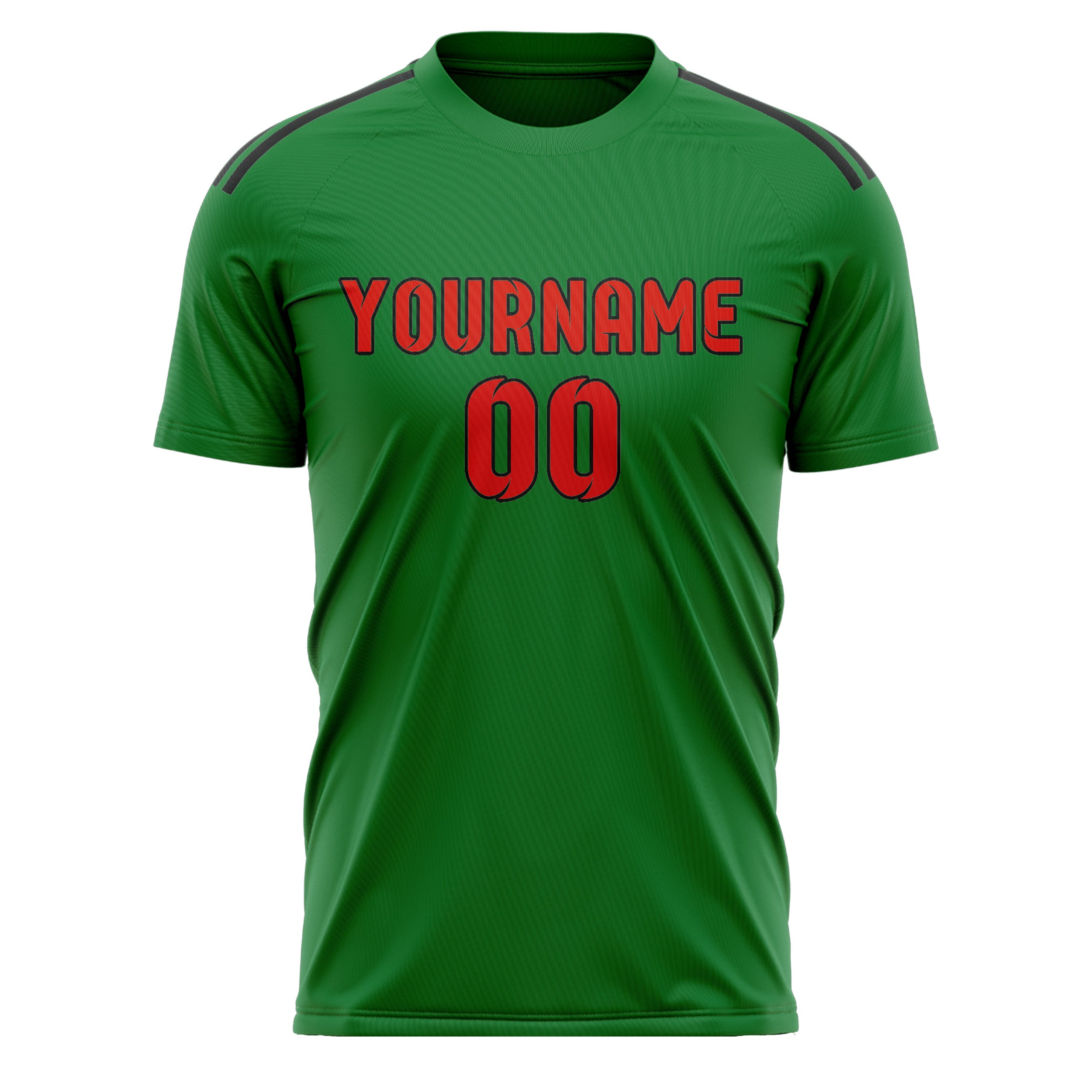 Custom Emerald Green Orange Red Soccer Jersey
