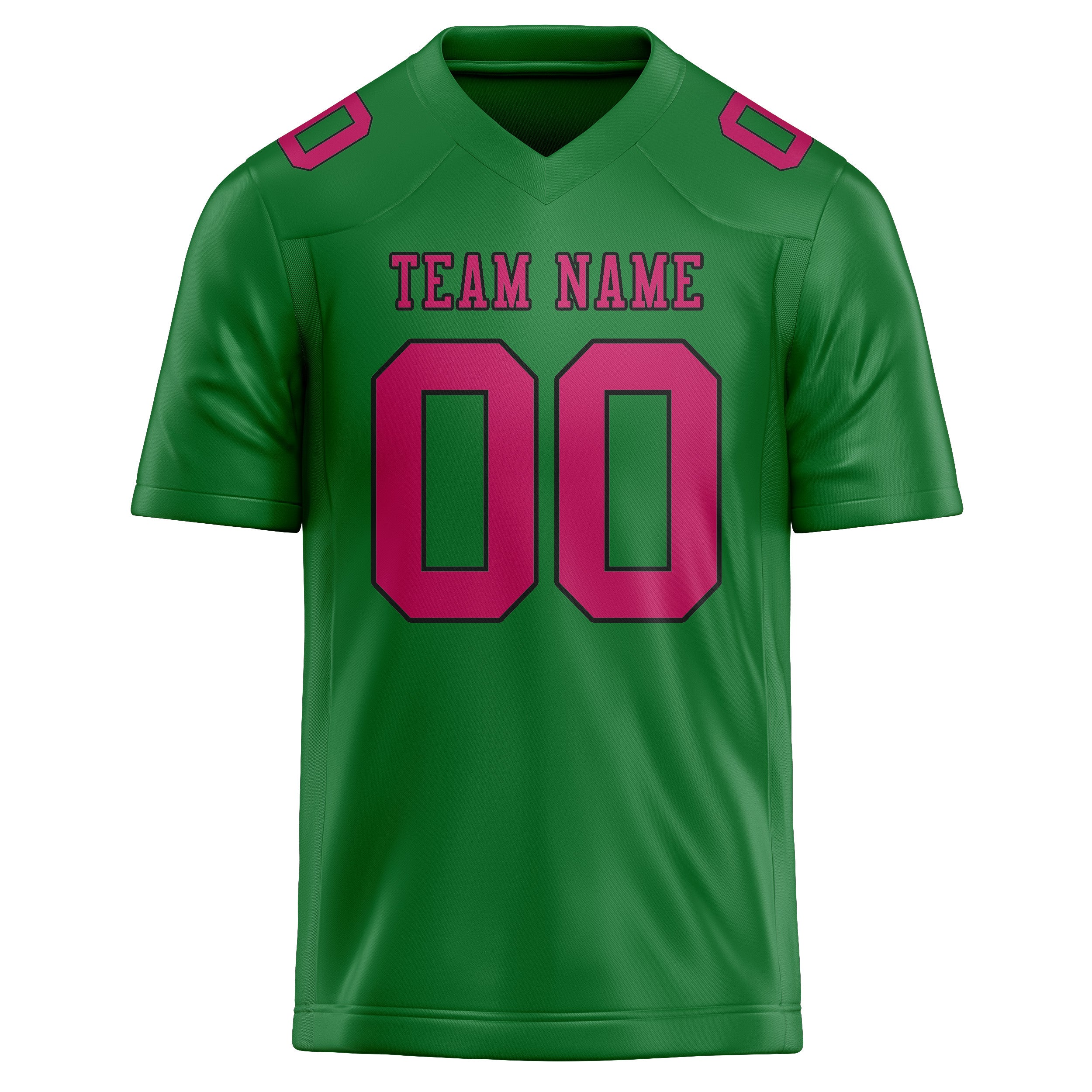 Custom Emerald Green Pink Football Jersey