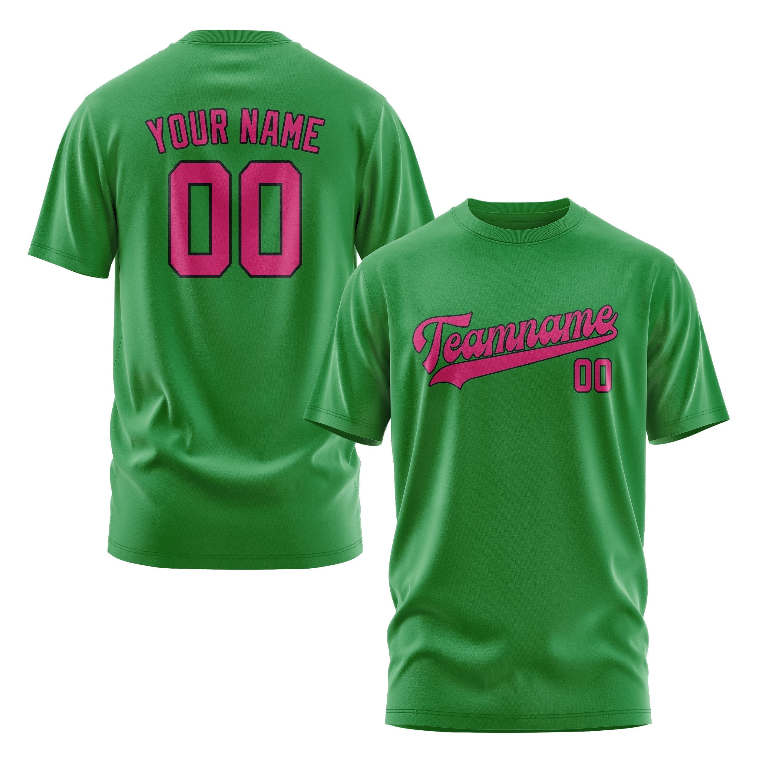 Custom Emerald Green Pink T-Shirt