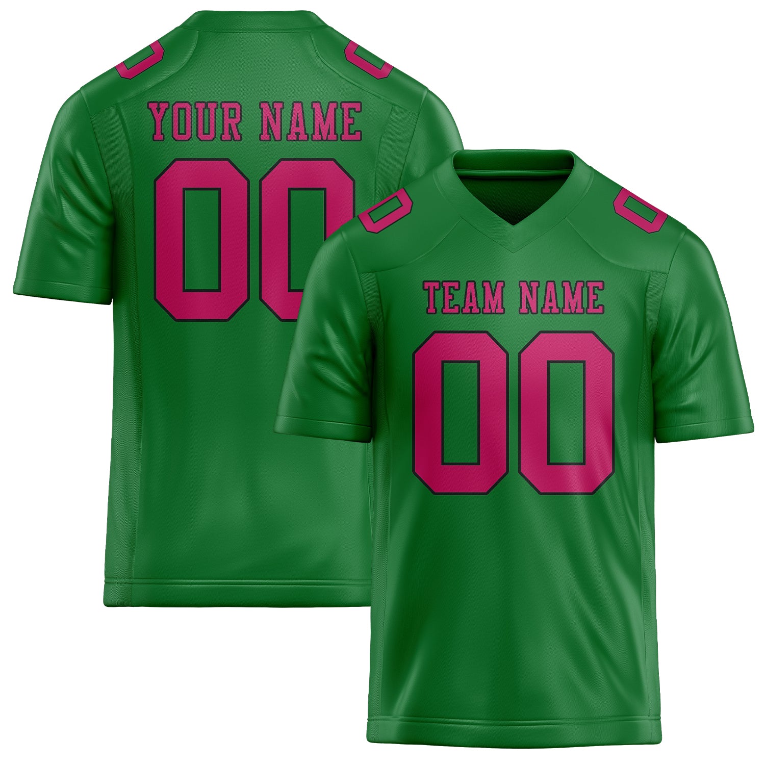 Custom Emerald Green Pink Football Jersey