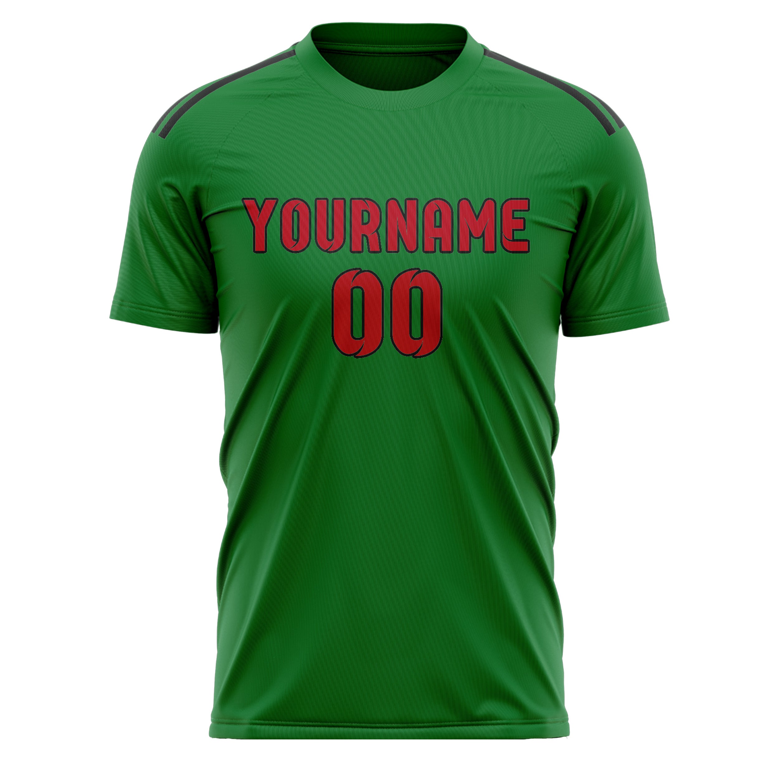 Custom Emerald Green Red Soccer Jersey