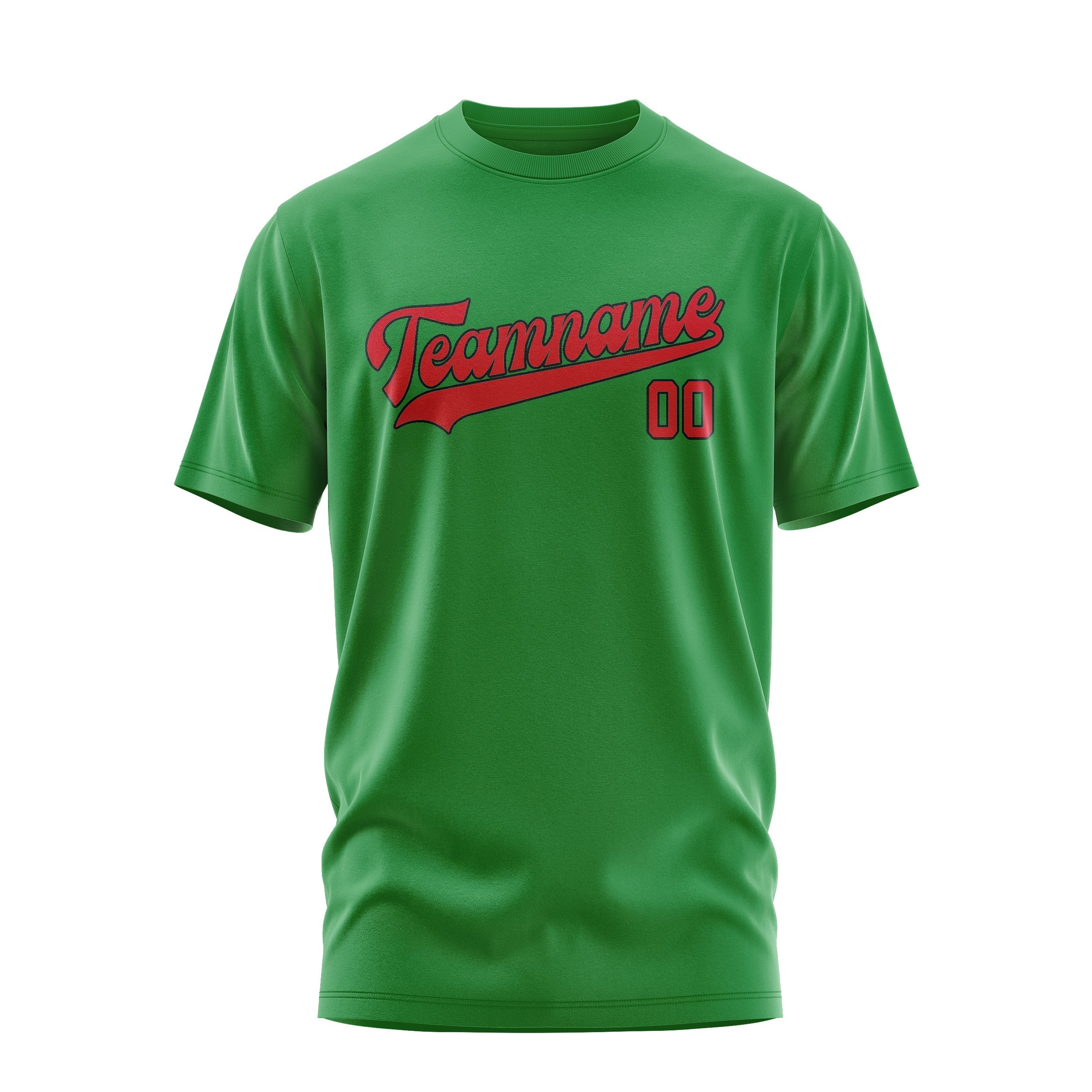 Custom Emerald Green Red T-Shirt