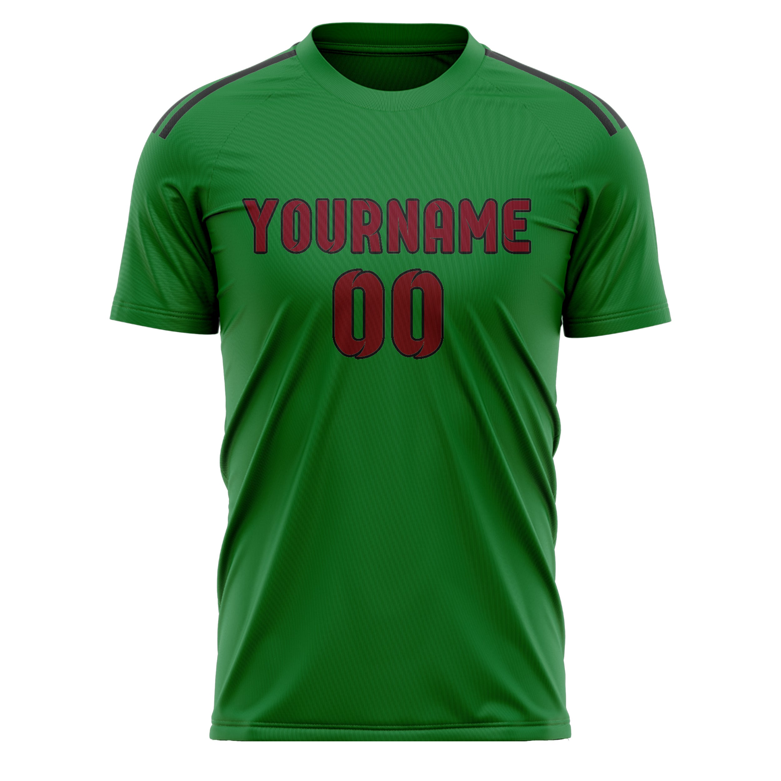 Custom Emerald Green Crimson Red Soccer Jersey