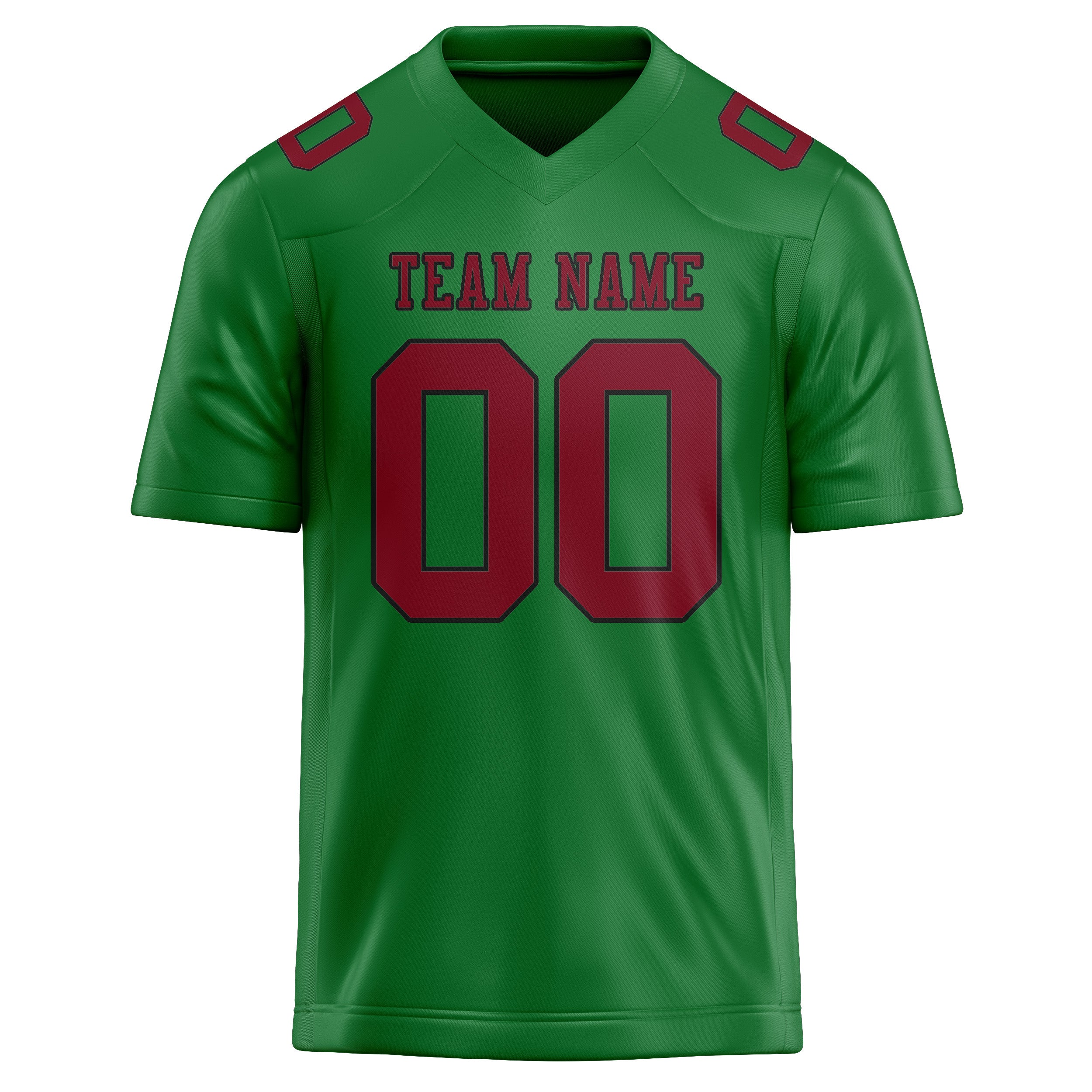 Custom Emerald Green Crimson Red Football Jersey