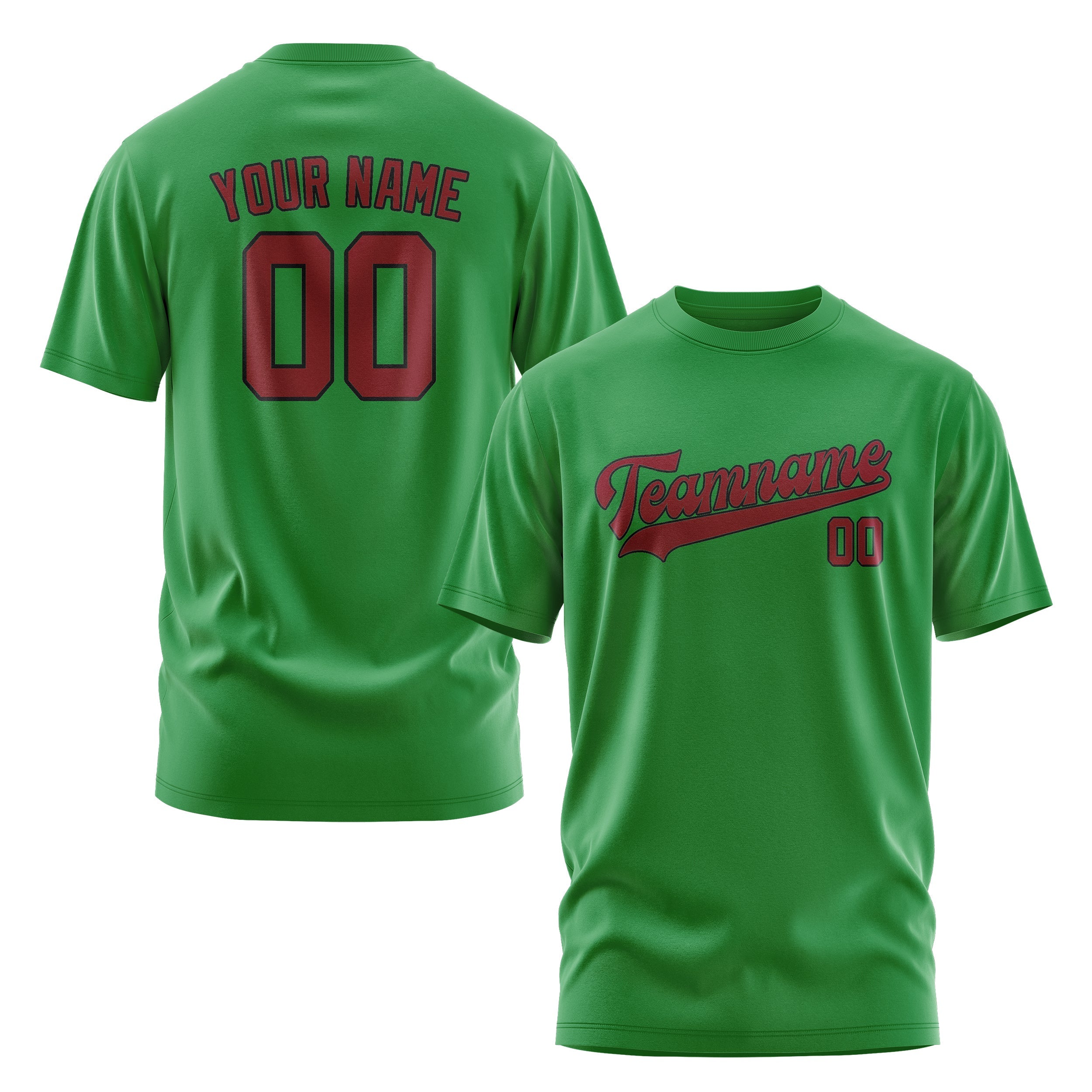 Custom Emerald Green Crimson Red T-Shirt