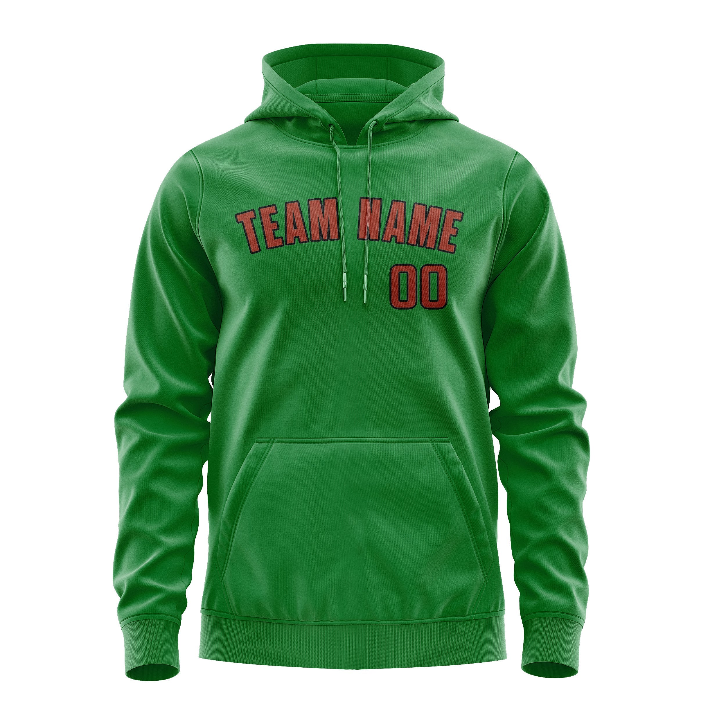 Custom Emerald Green Coral Red Hoodie