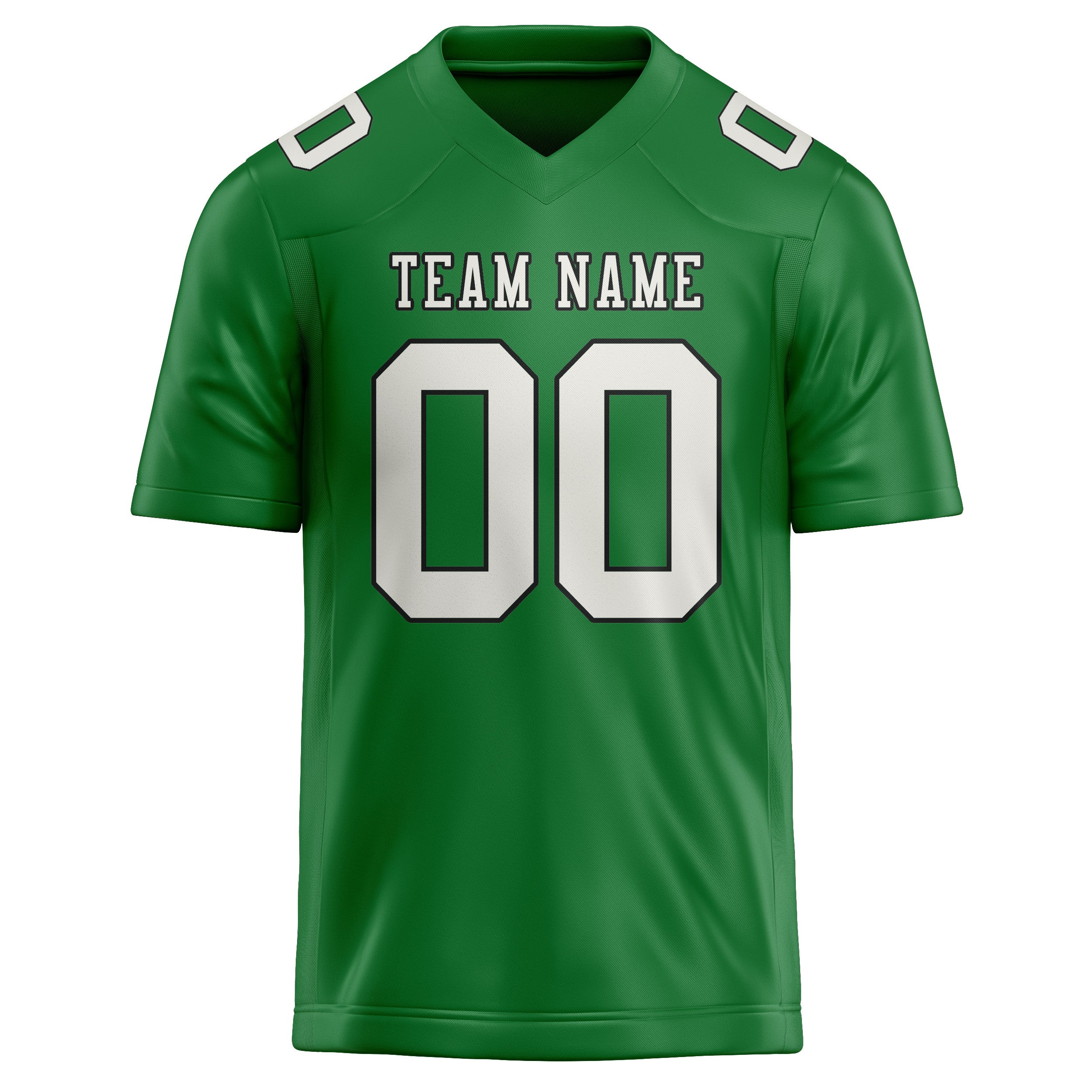 Custom Emerald Green White Football Jersey