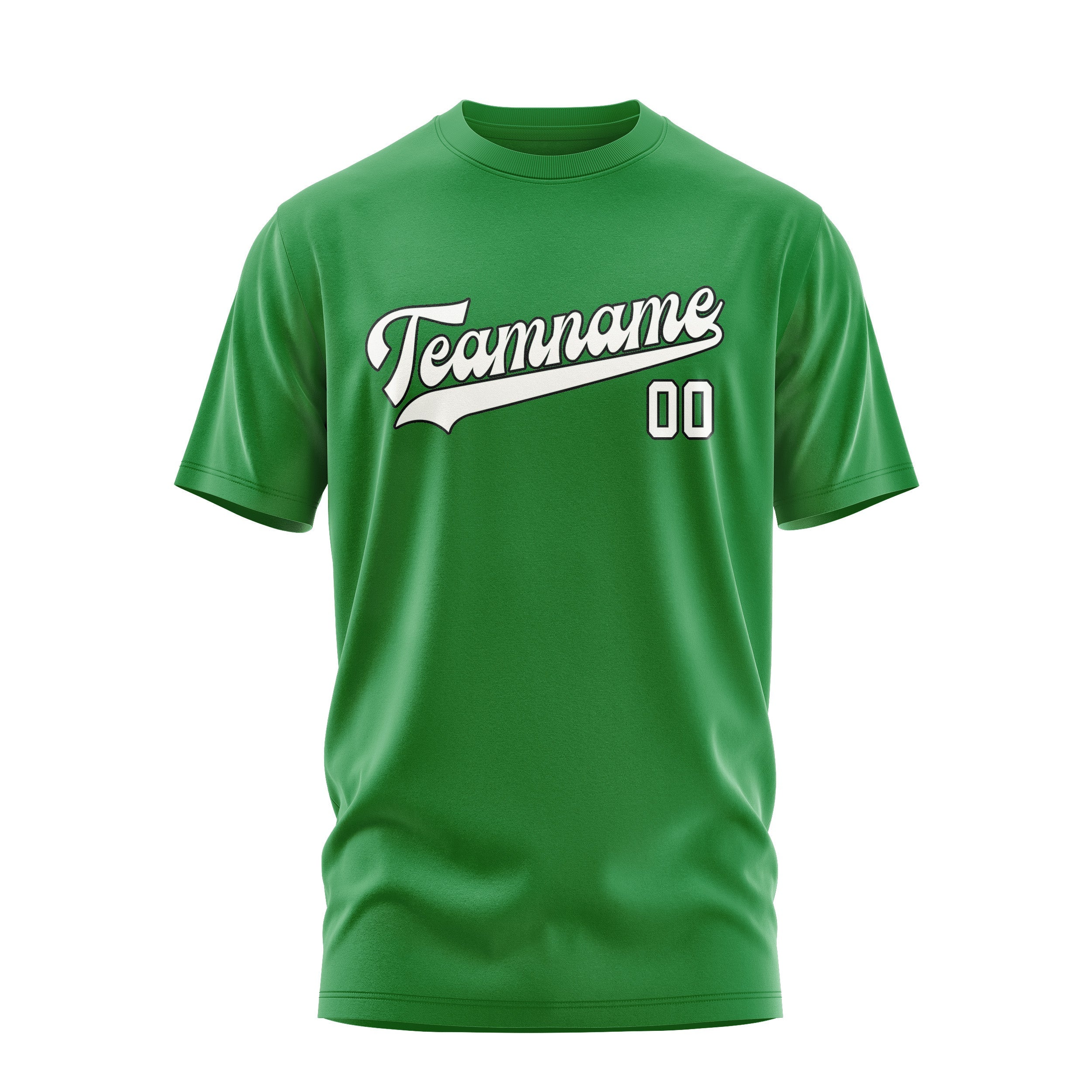 Custom Emerald Green White T-Shirt