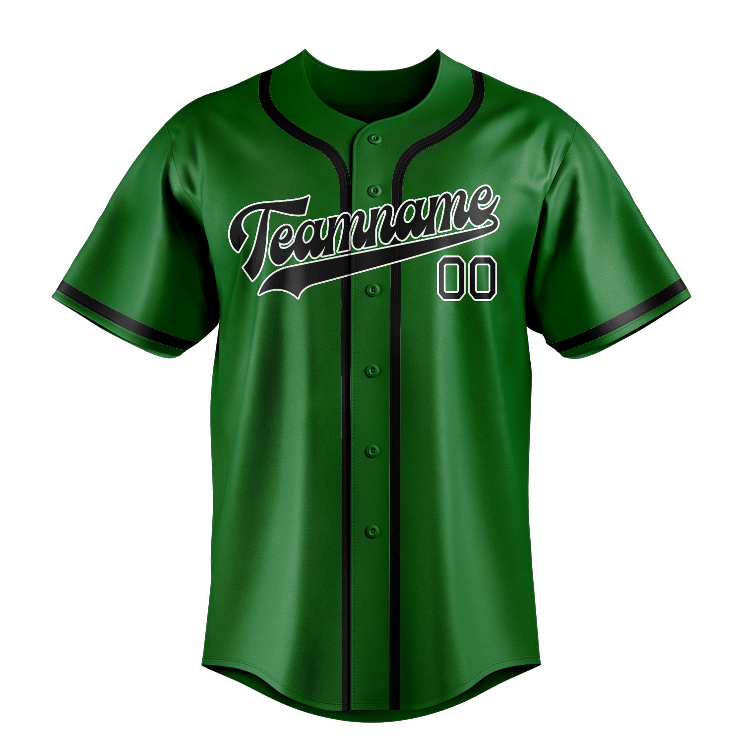 Custom Emerald Green Black Baseball Jersey