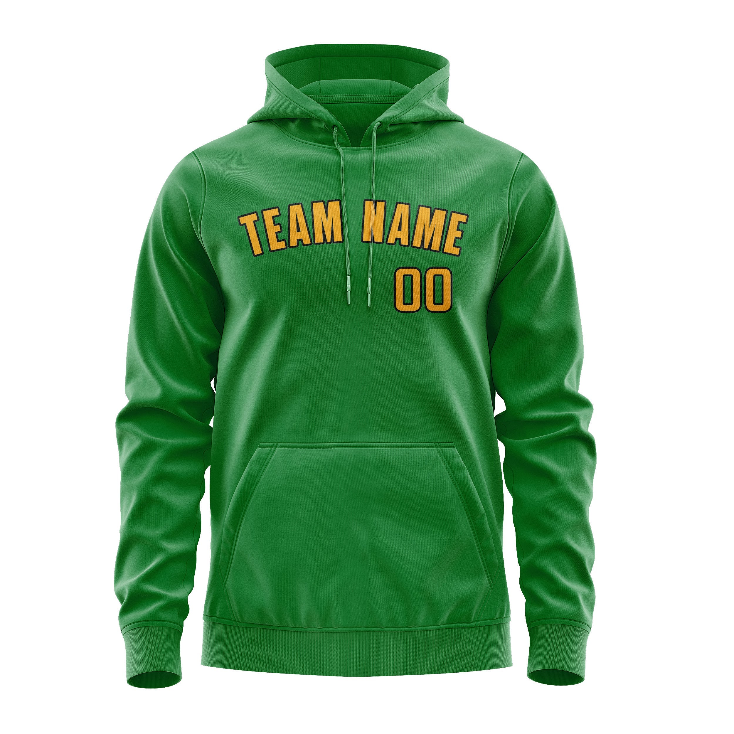 Custom Emerald Green Yellow Hoodie