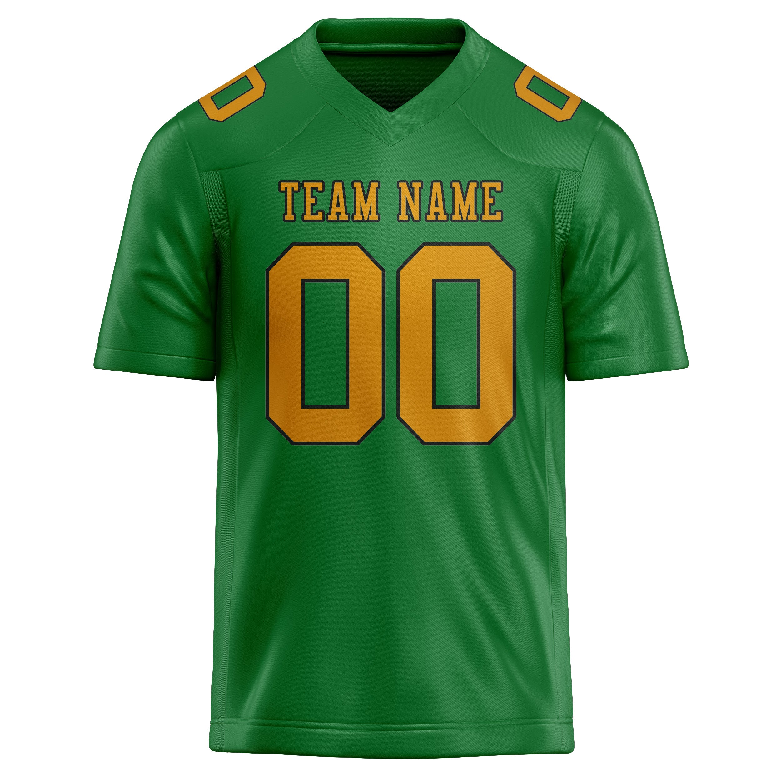 Custom Emerald Green Yellow Football Jersey