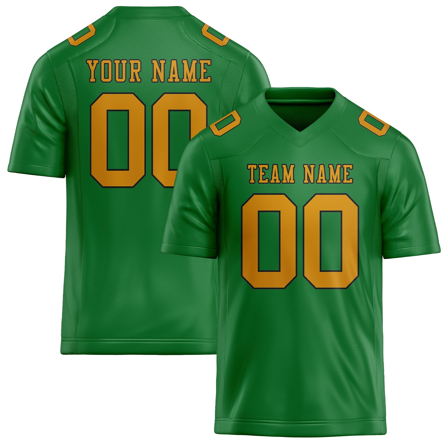 Custom Emerald Green Yellow Football Jersey