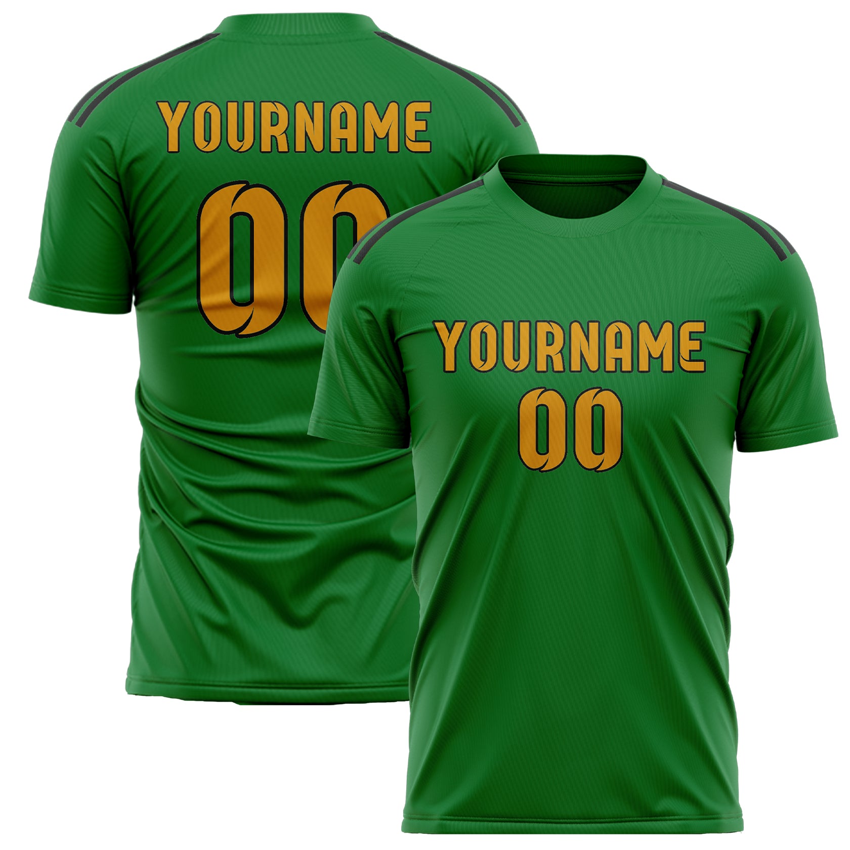Custom Emerald Green Yellow Soccer Jersey