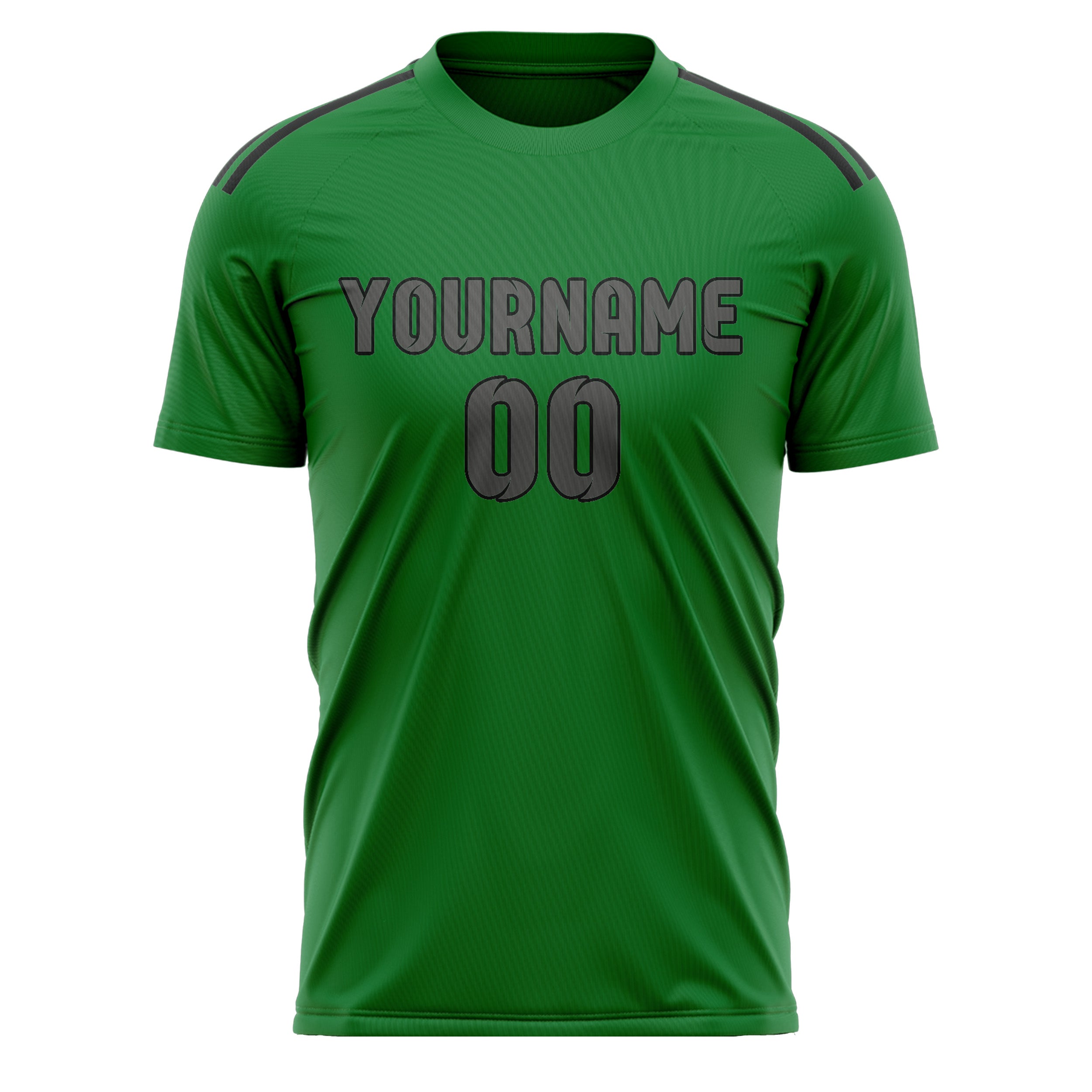 Custom Emerald Green Dark Grey Soccer Jersey
