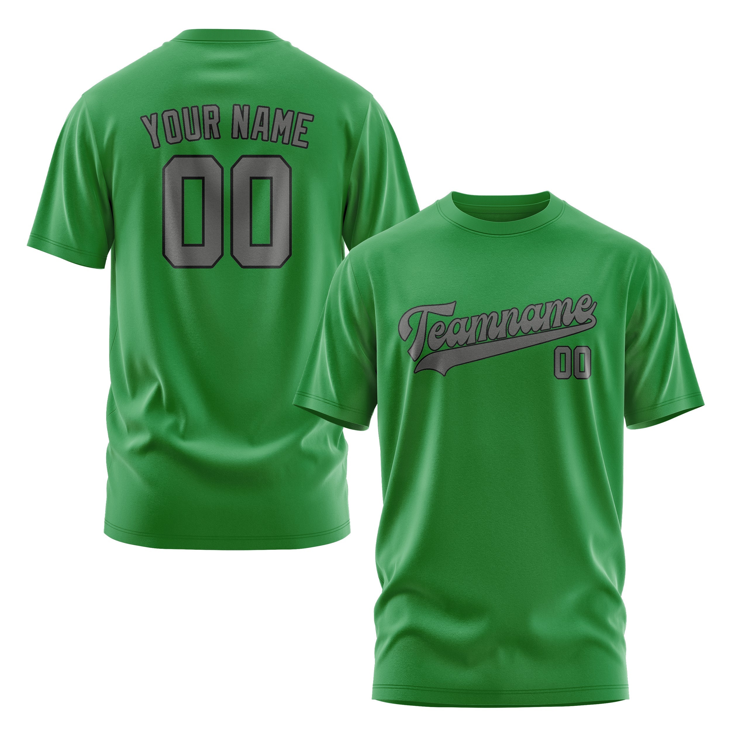 Custom Emerald Green Dark Grey T-Shirt