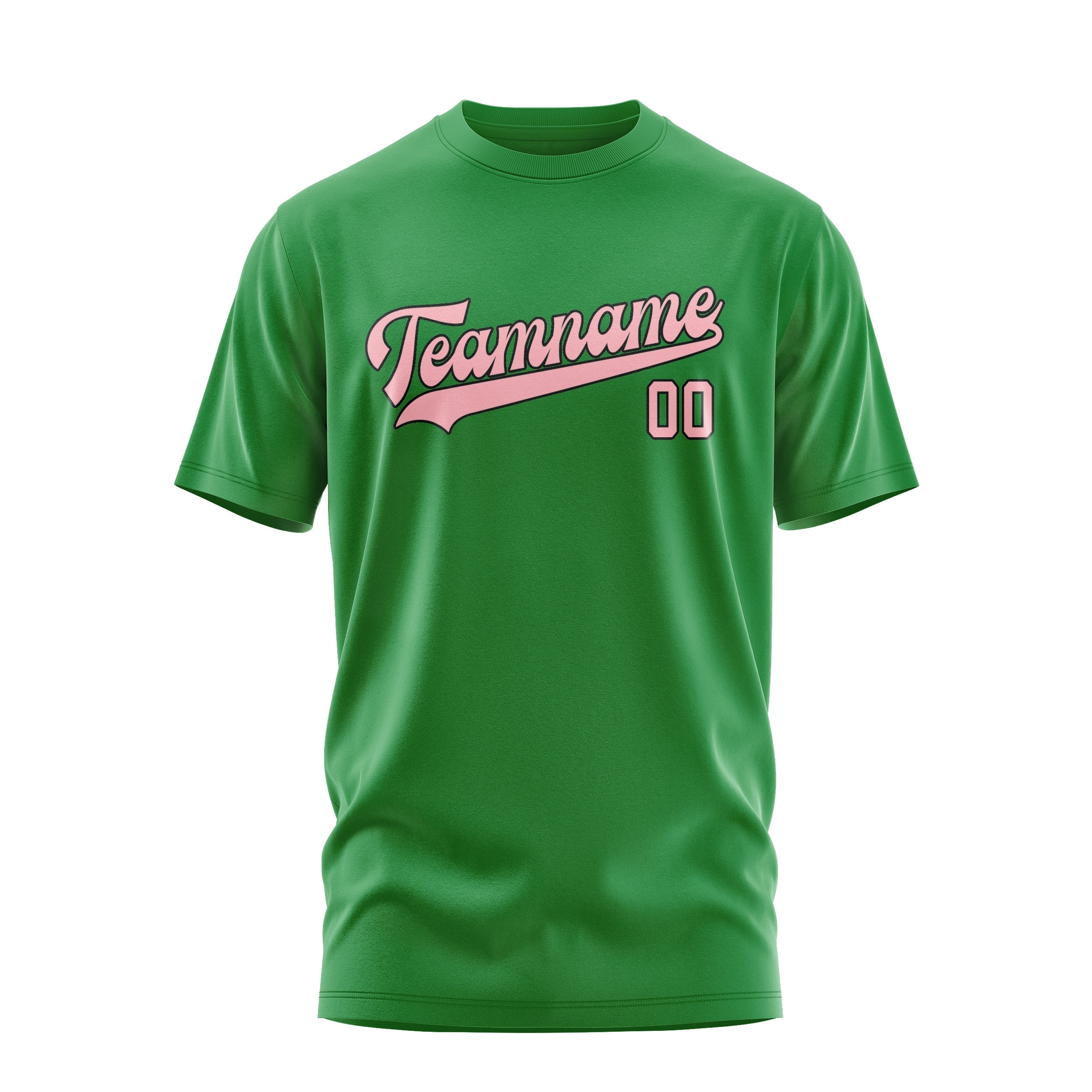 Custom Emerald Green Light Pink T-Shirt