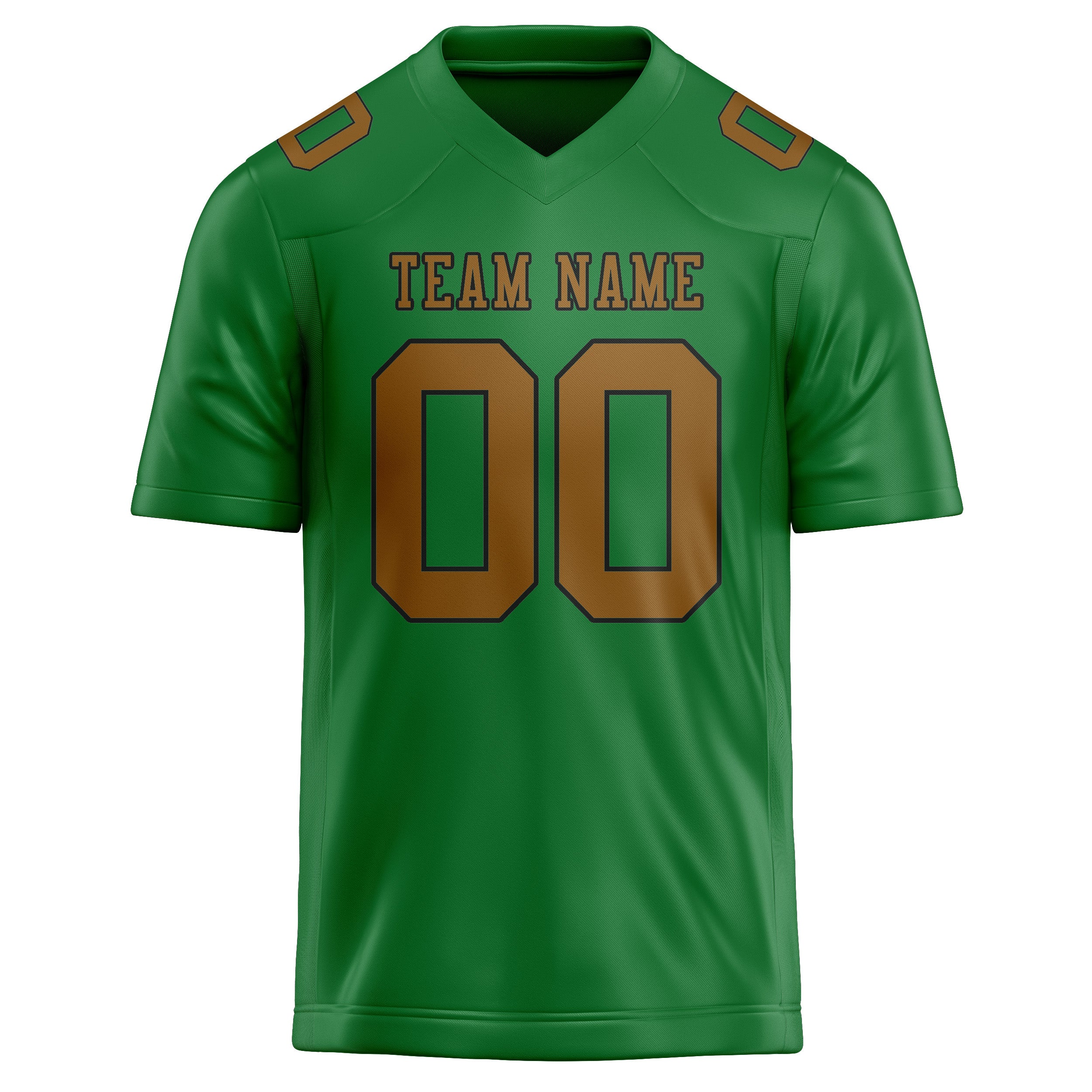 Custom Emerald Green Khaki Football Jersey