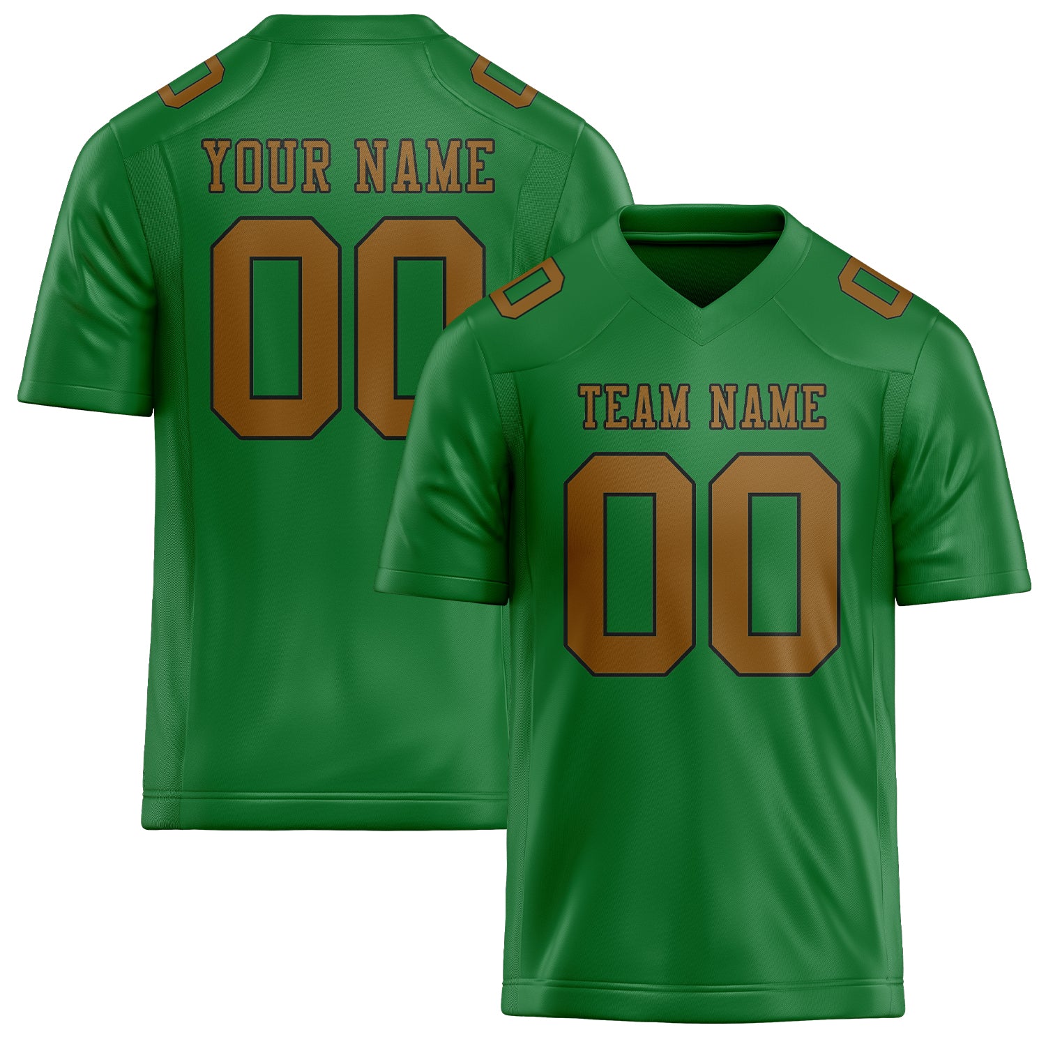 Custom Emerald Green Khaki Football Jersey