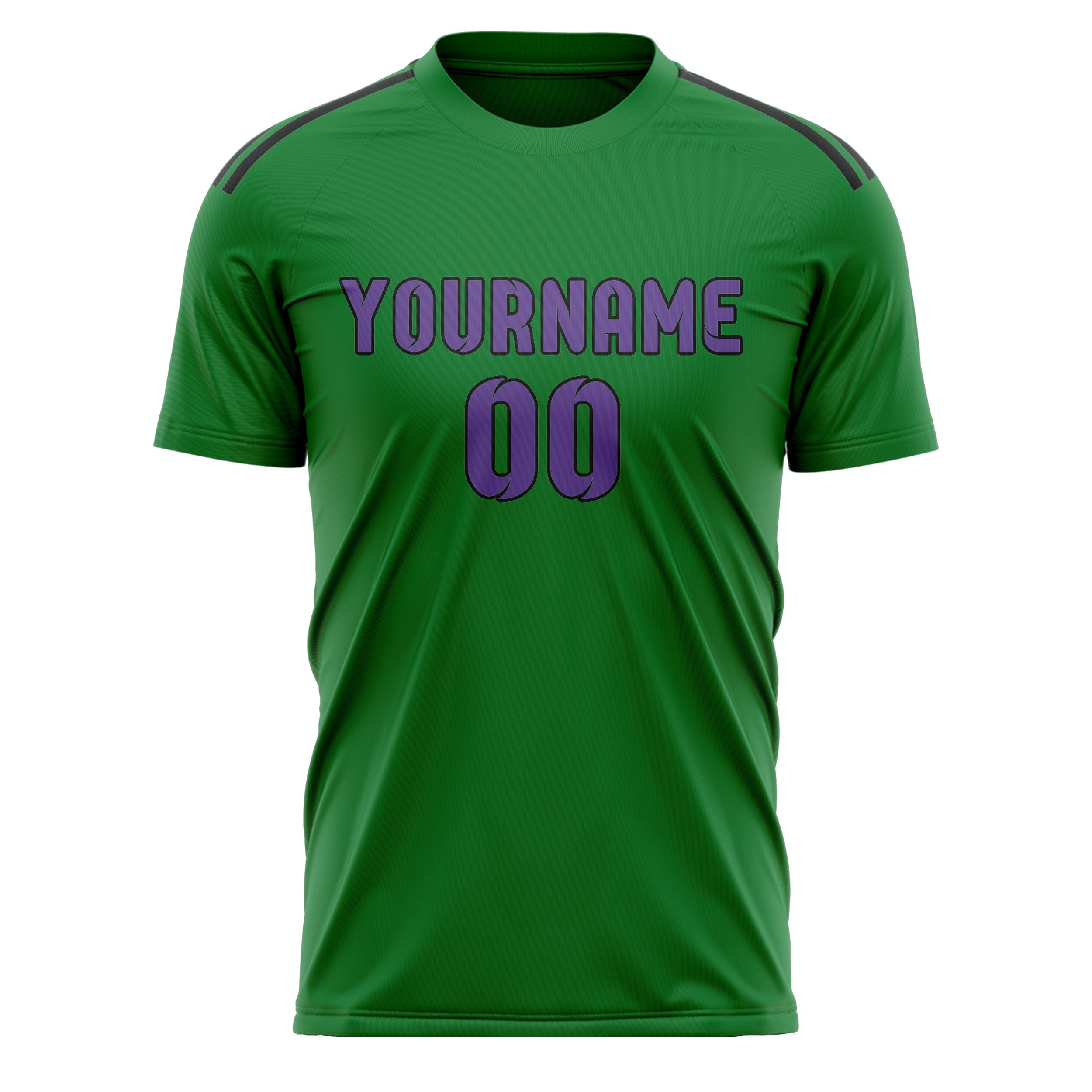 Custom Emerald Green Light Purple Soccer Jersey
