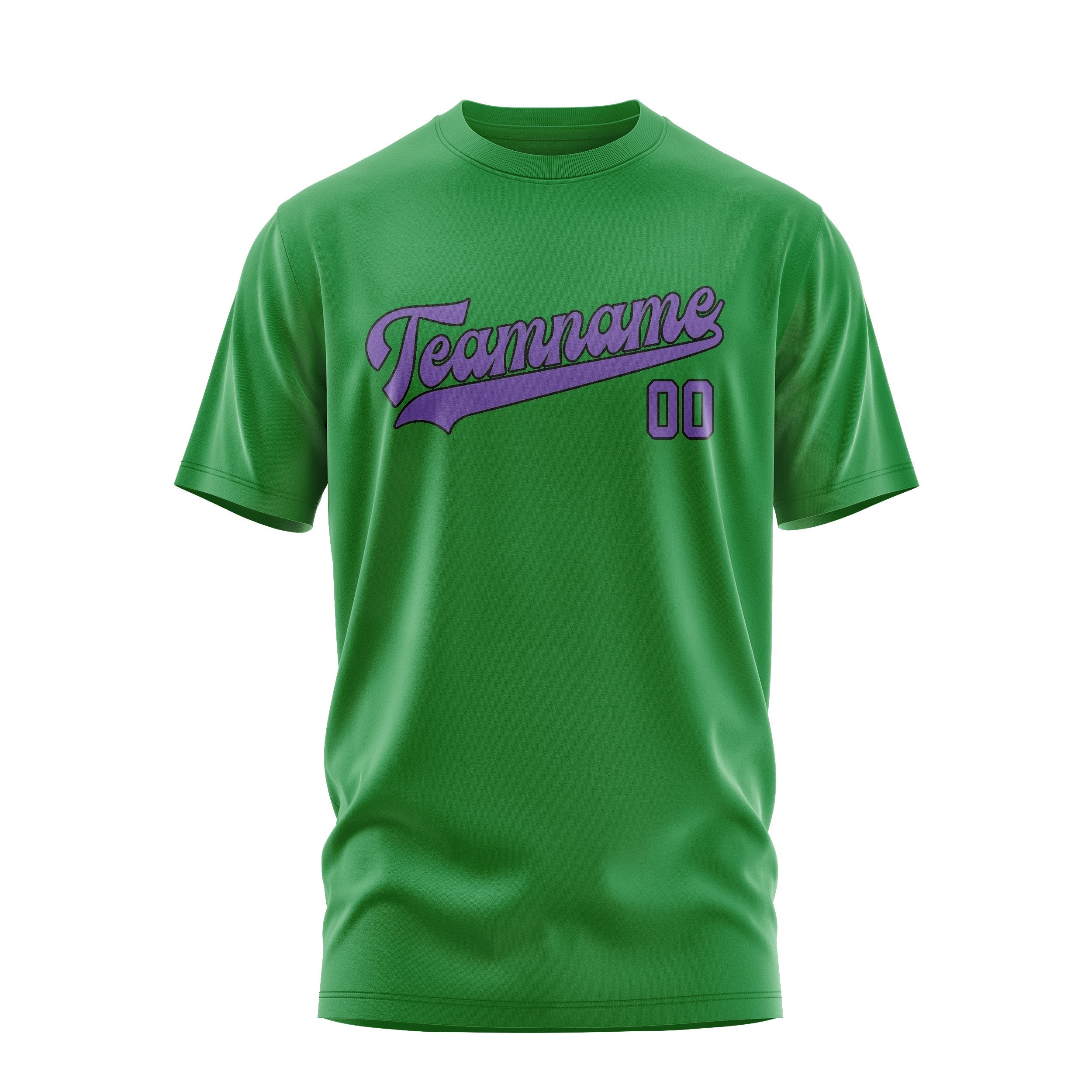 Custom Emerald Green Light Purple T-Shirt