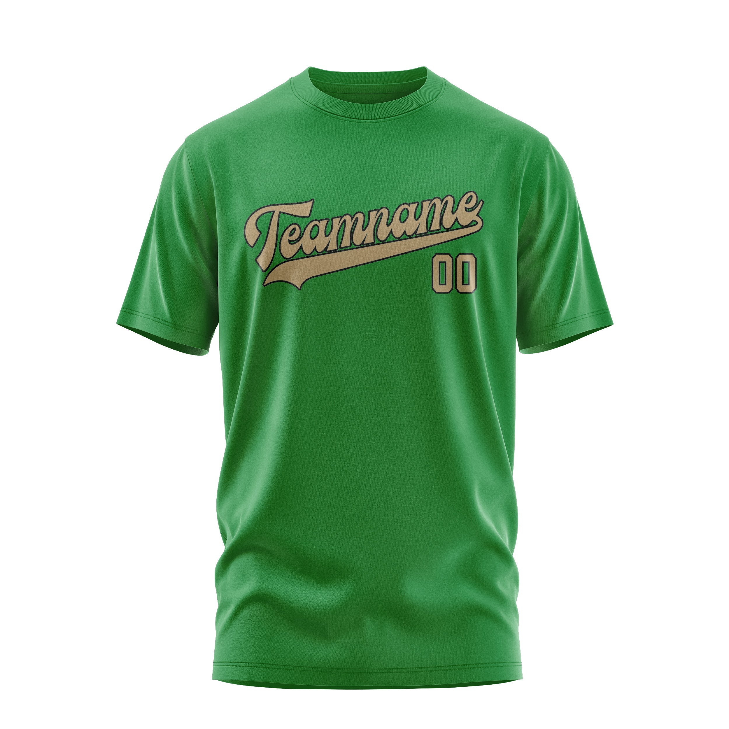 Custom Emerald Green Light Khaki T-Shirt