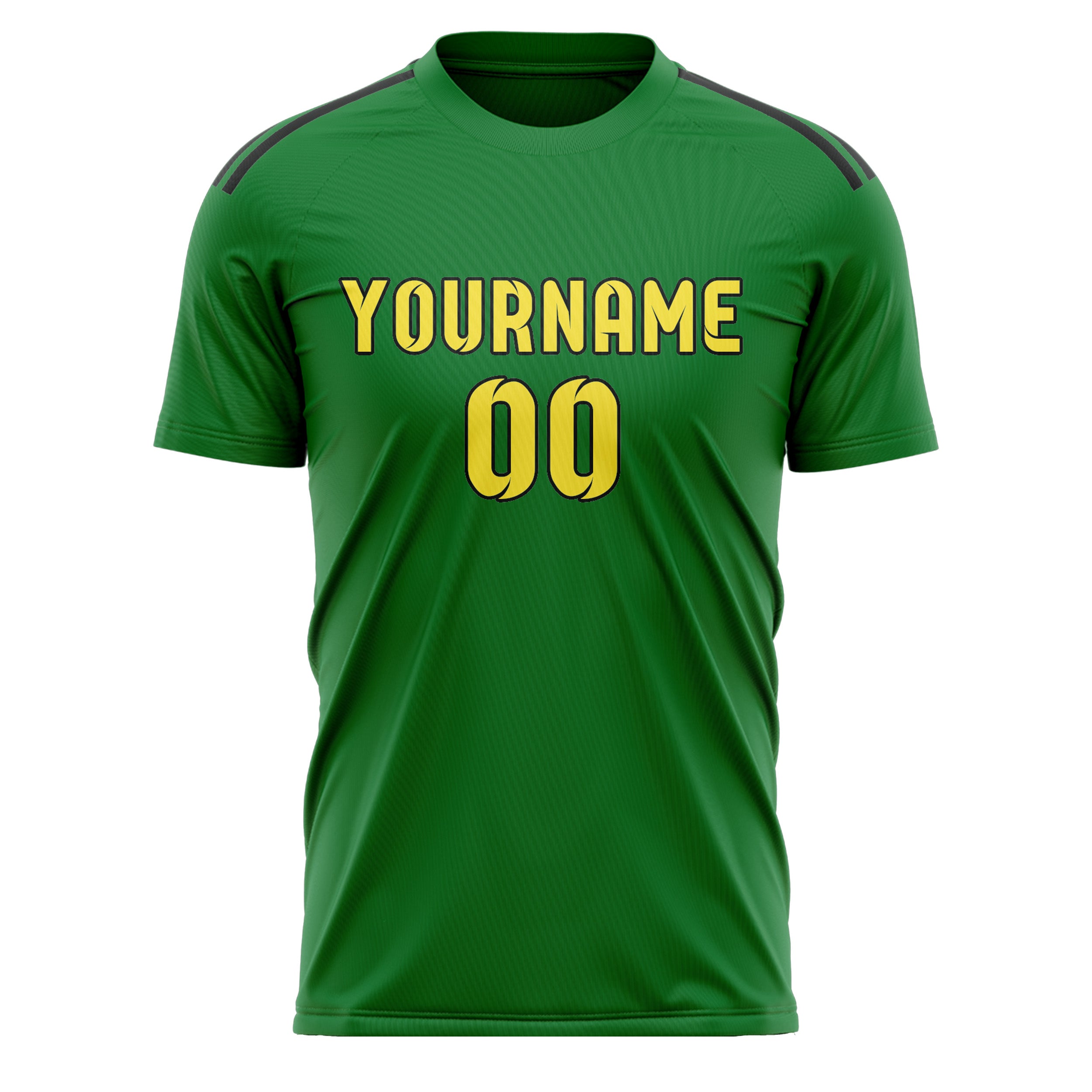 Custom Emerald Green Light Yellow Soccer Jersey