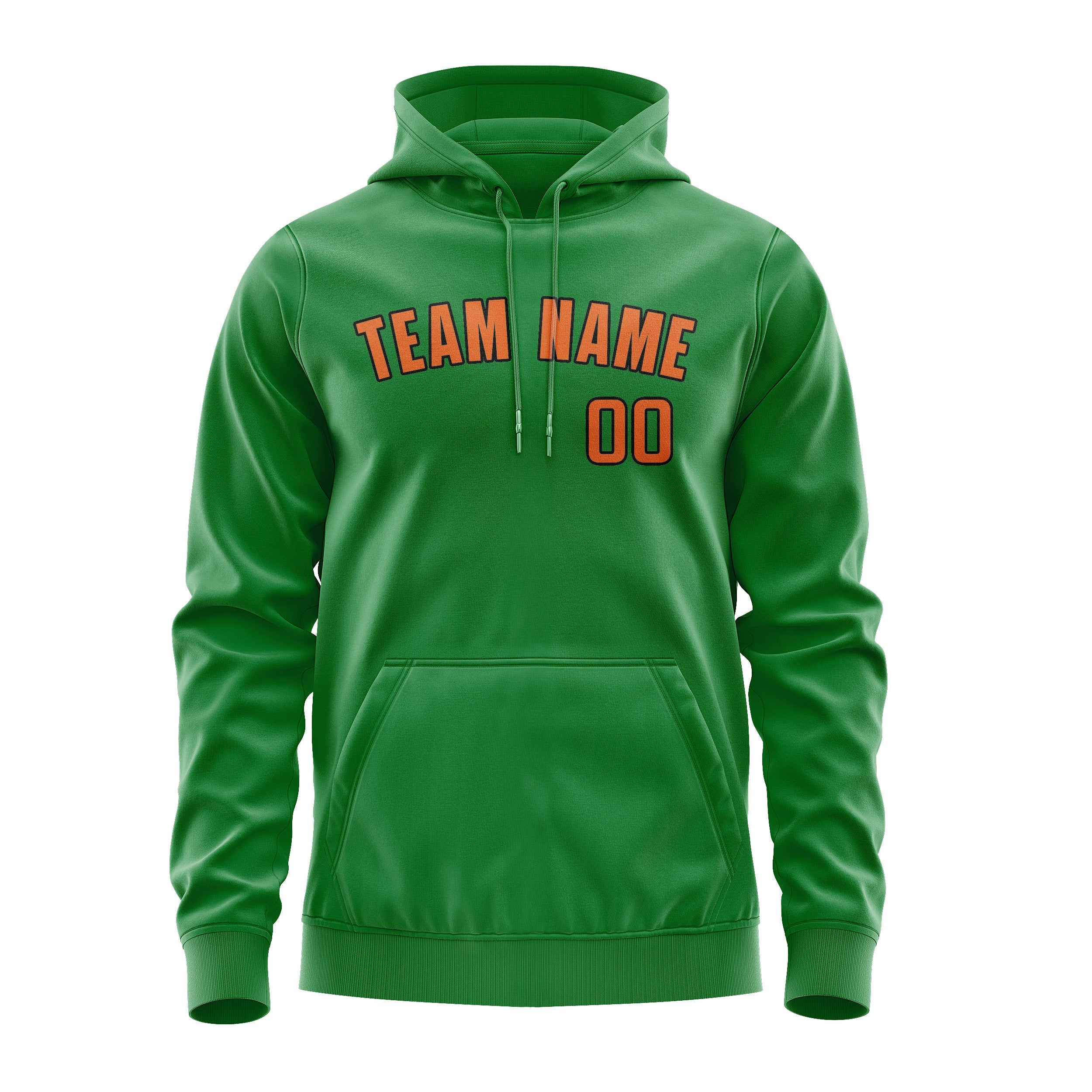 Custom Emerald Green Orange Hoodie