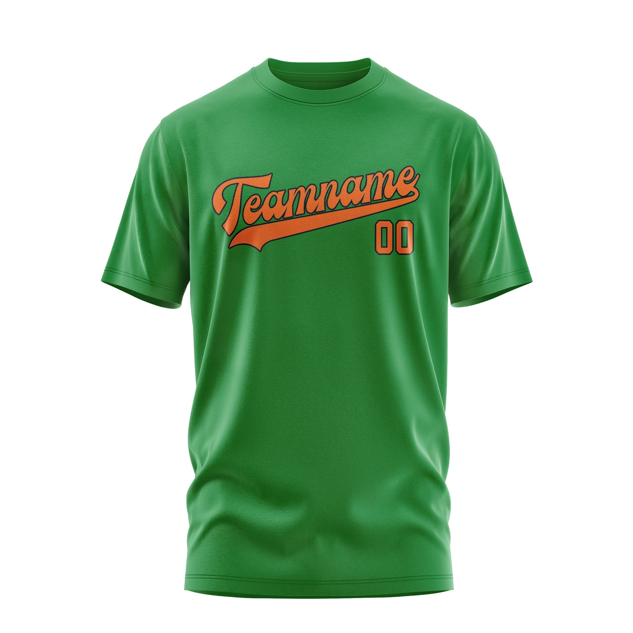 Custom Emerald Green Orange T-Shirt