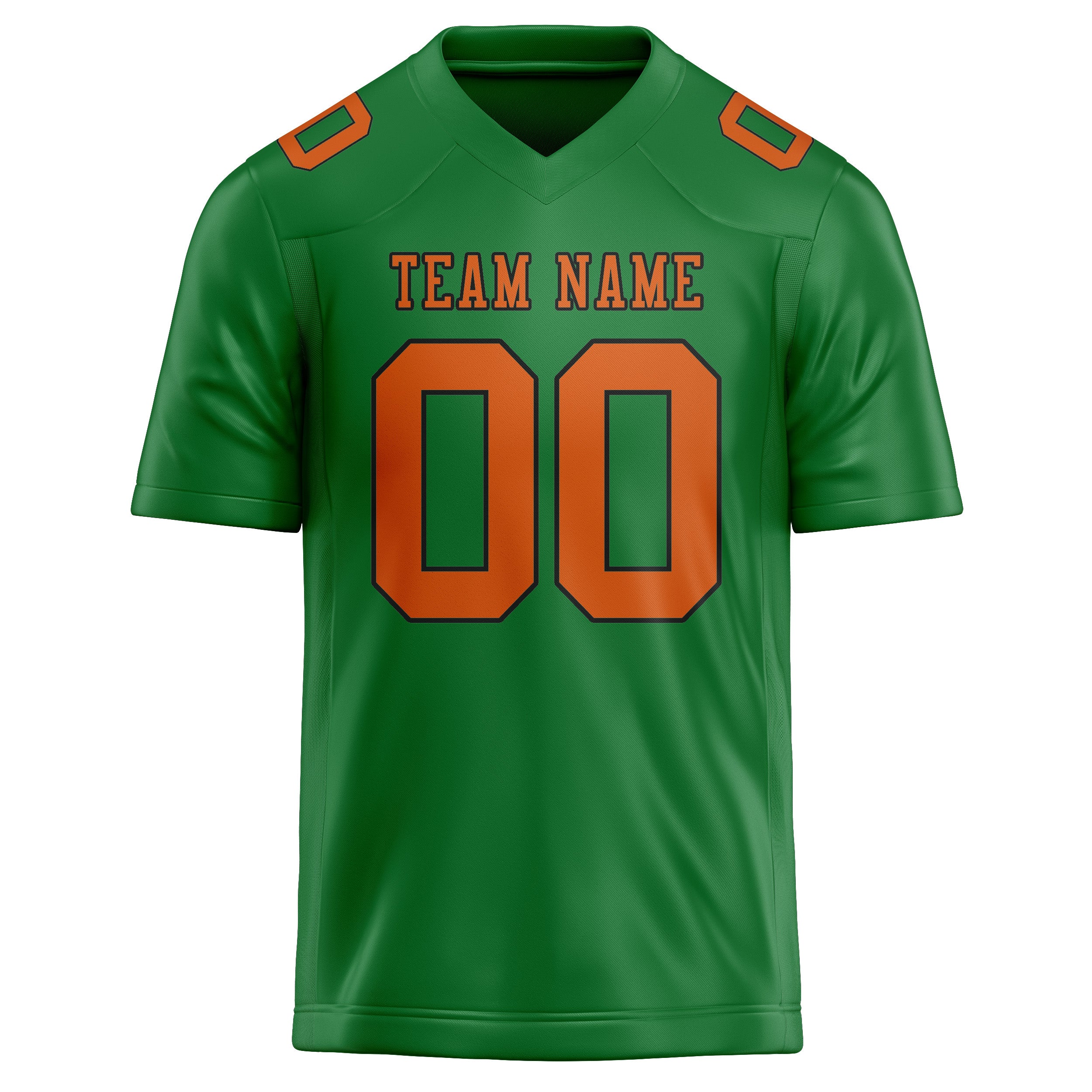 Custom Emerald Green Orange Football Jersey