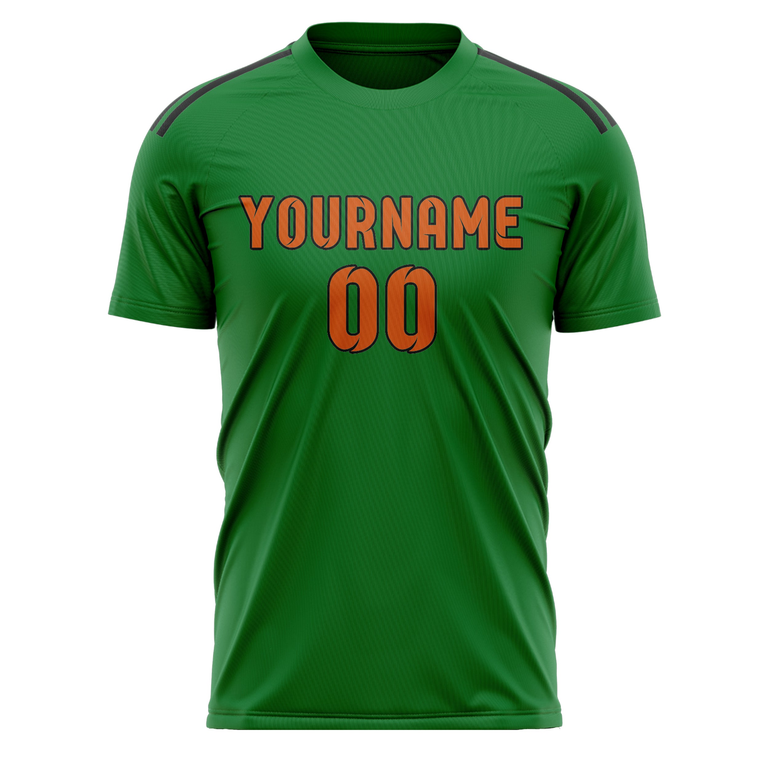 Custom Emerald Green Orange Soccer Jersey
