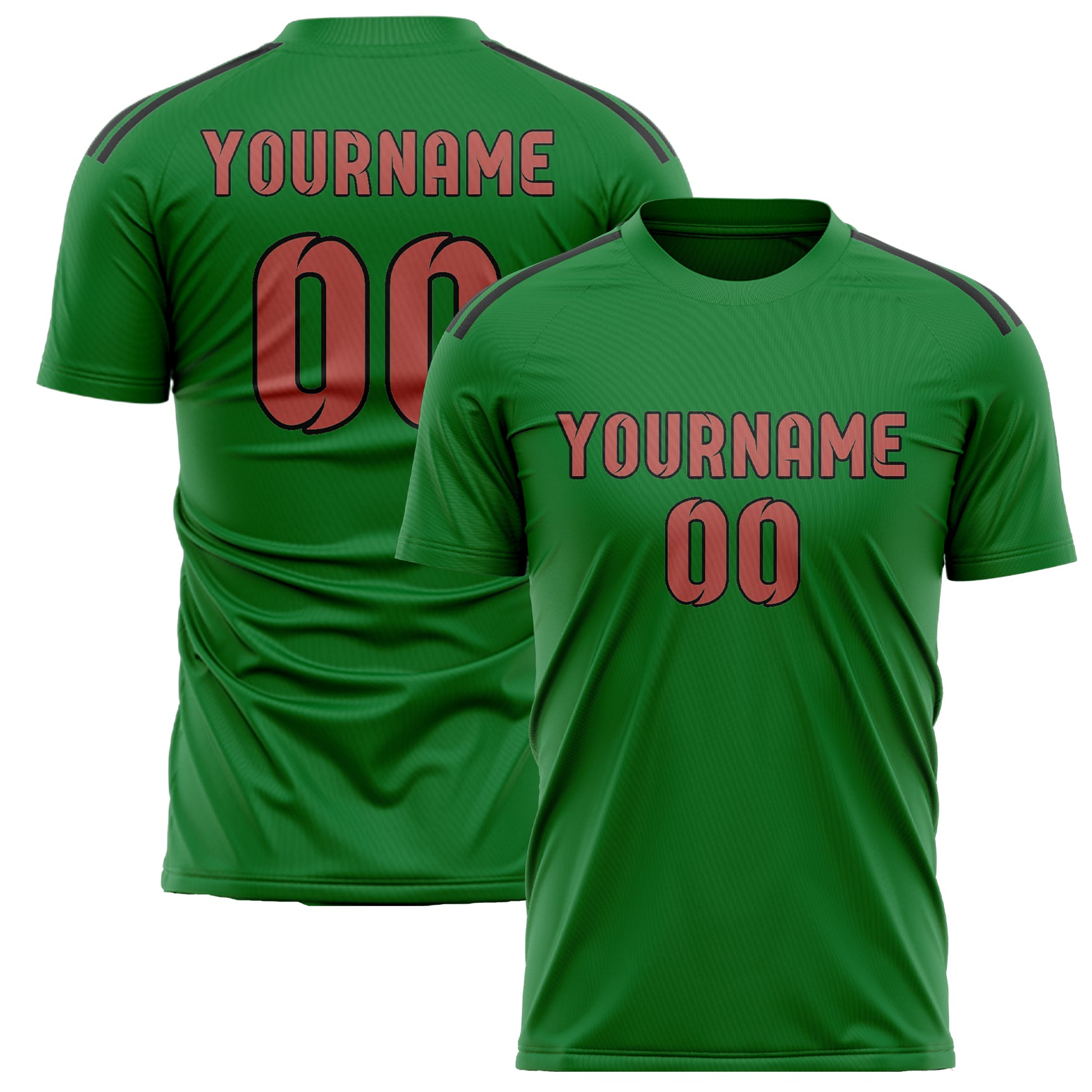 Custom Emerald Green Copper Rose Soccer Jersey