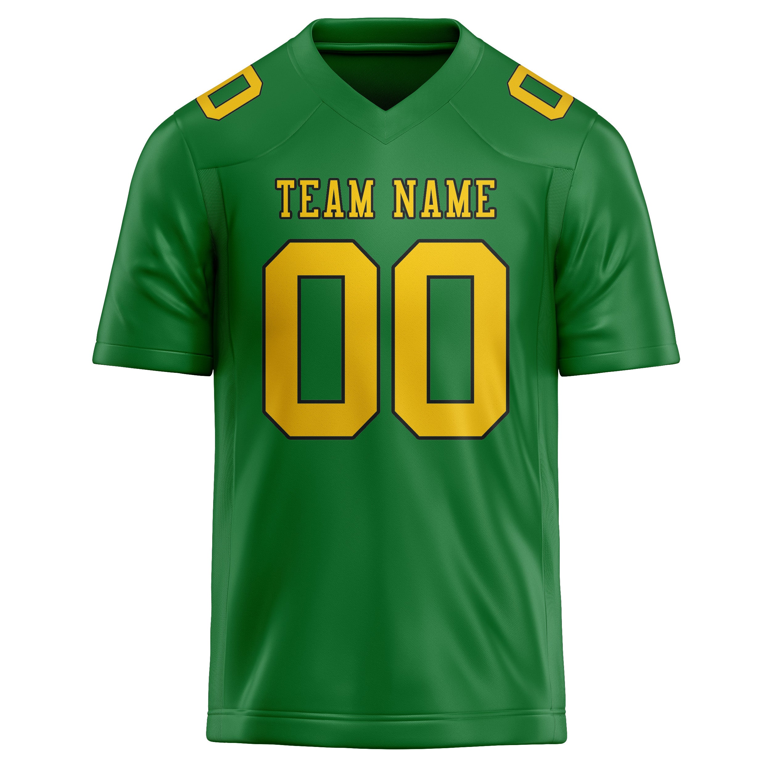 Custom Emerald Green Gold Football Jersey