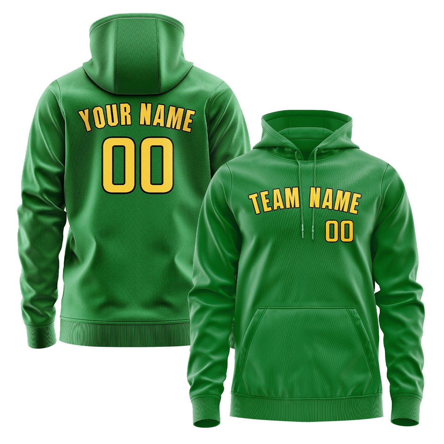 Custom Emerald Green Gold Hoodie