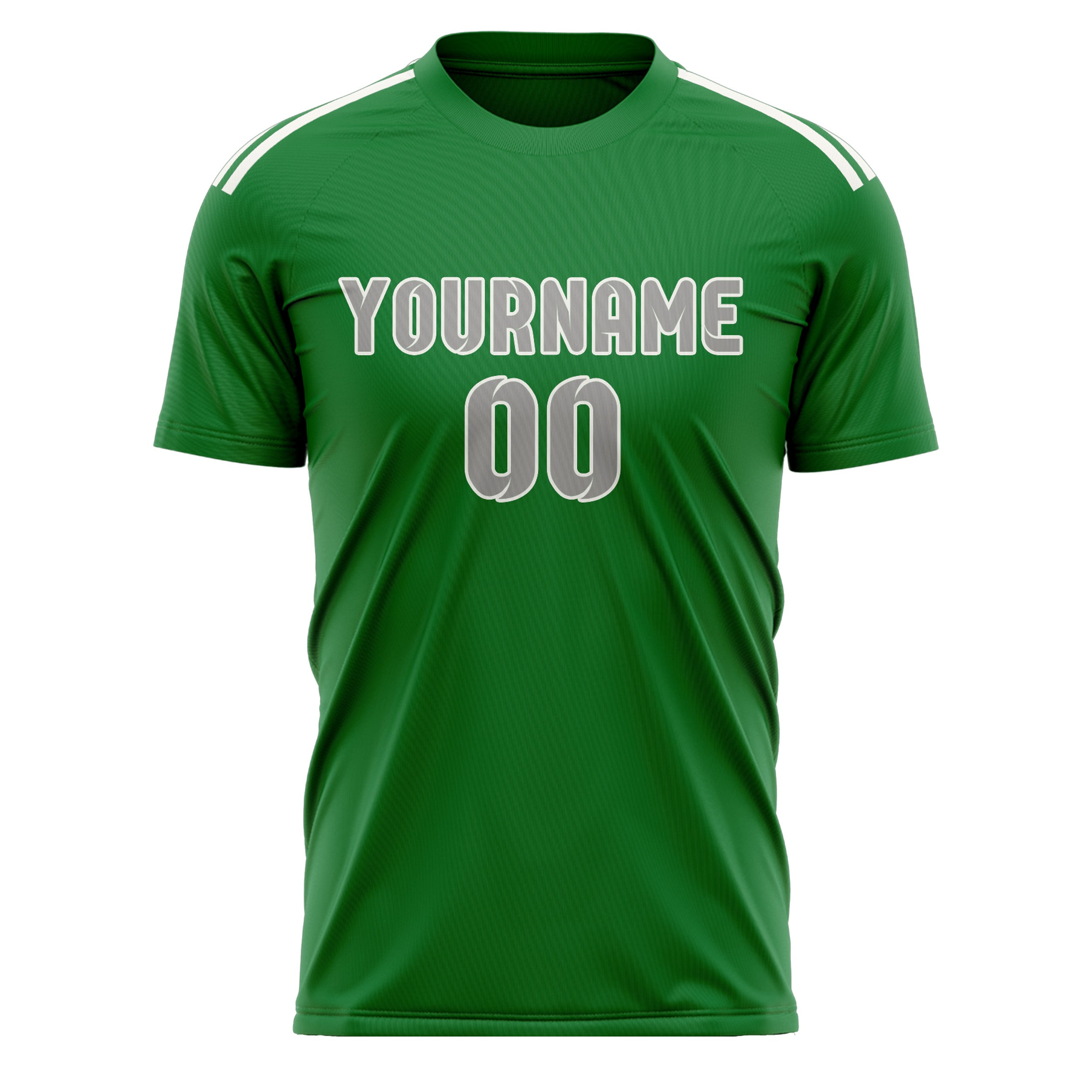 Custom Emerald Green Gray Soccer Jersey