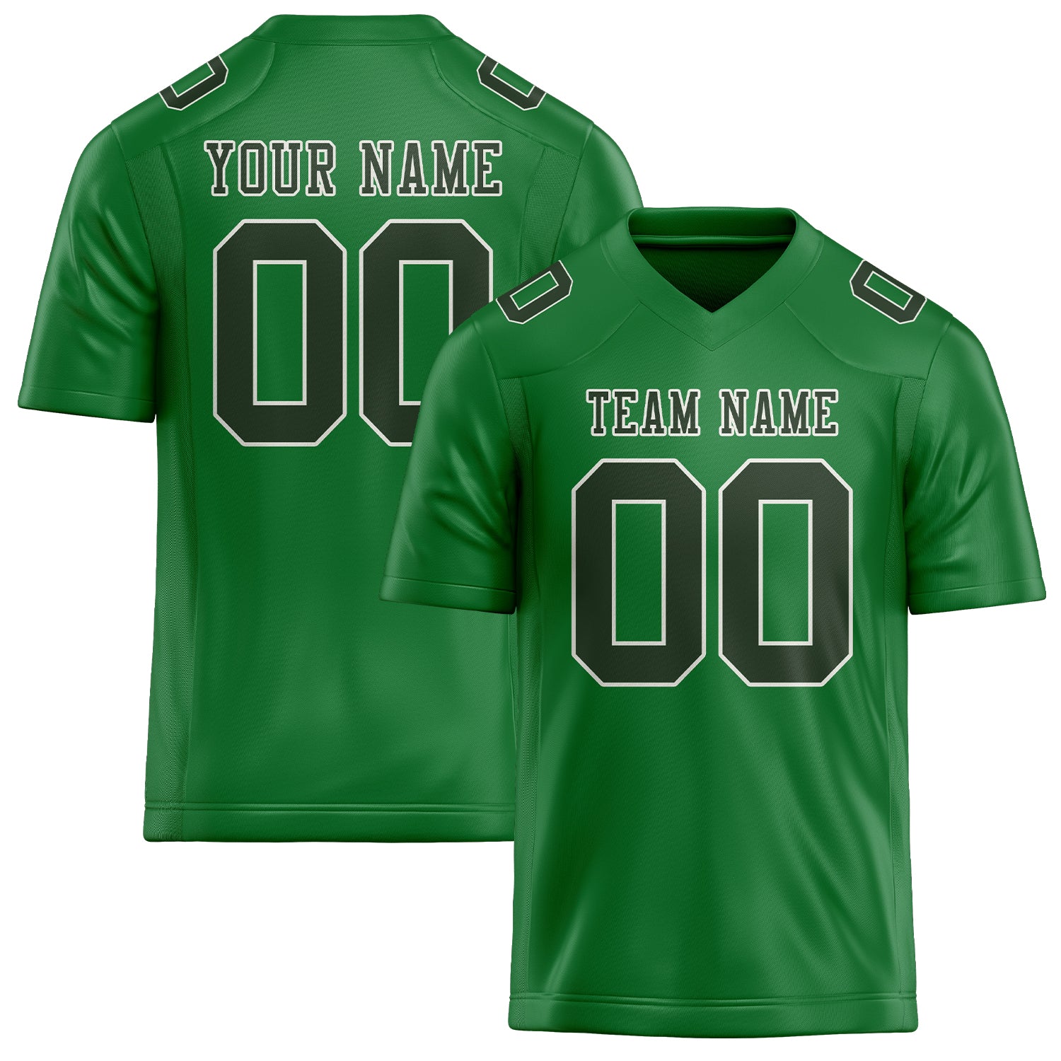 Custom Emerald Green Dark Green Football Jersey