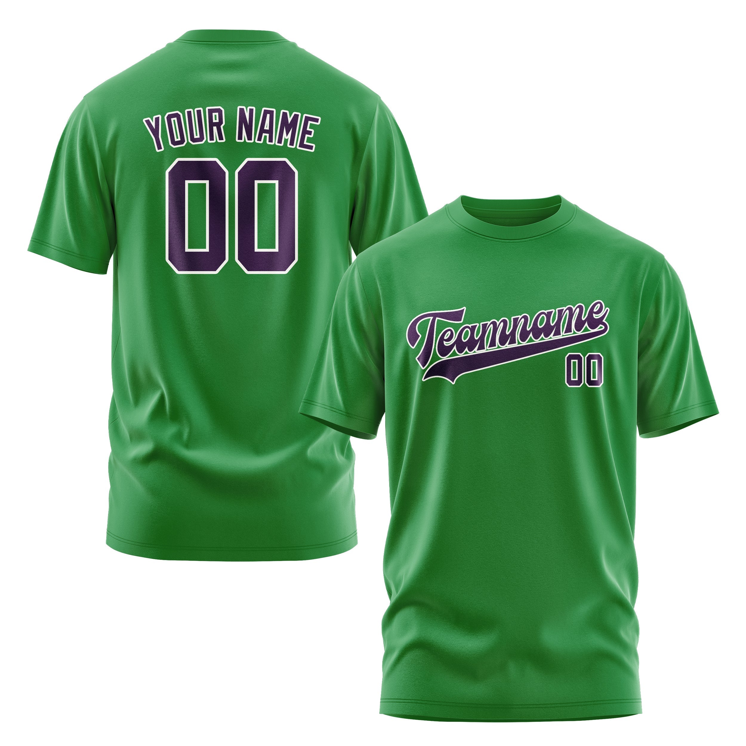 Custom Emerald Green Purple T-Shirt
