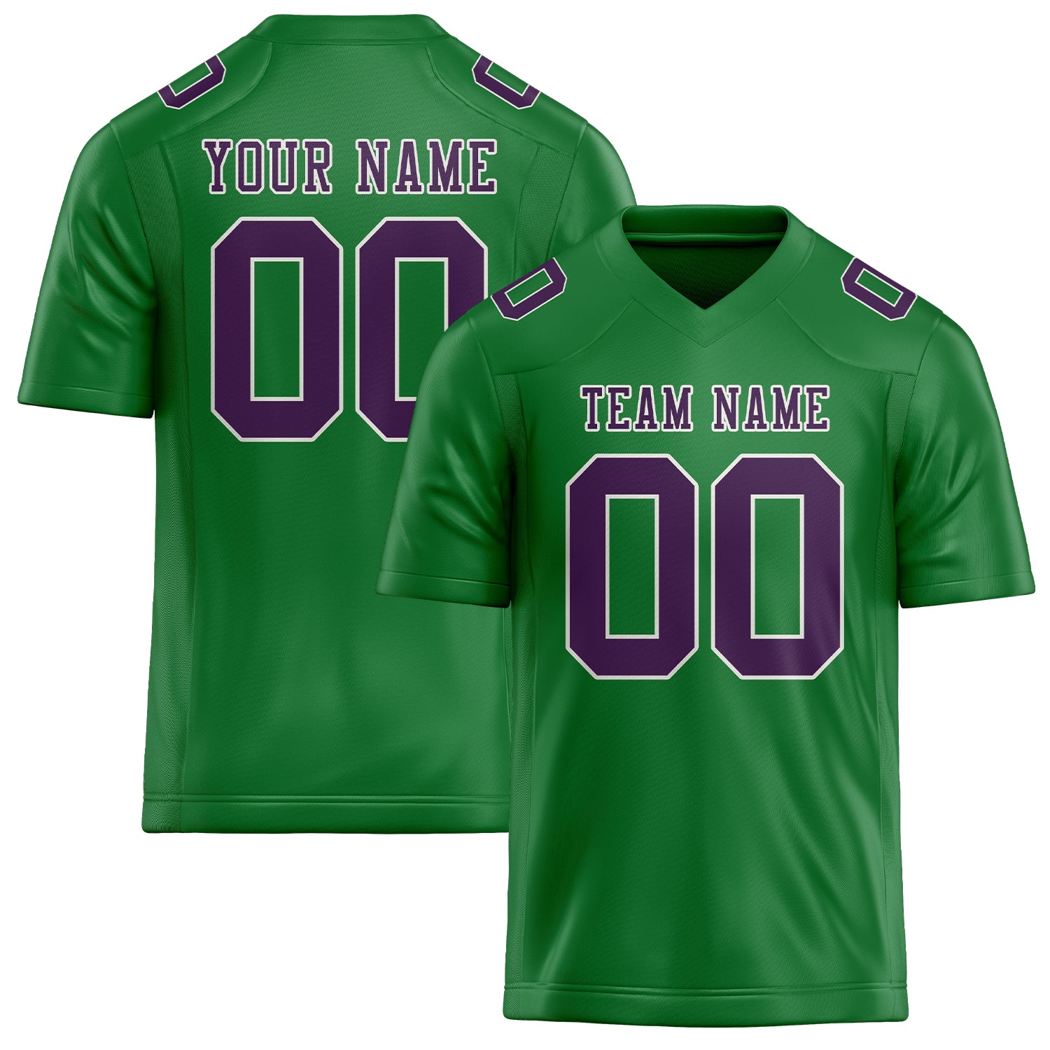 Custom Emerald Green Purple Football Jersey