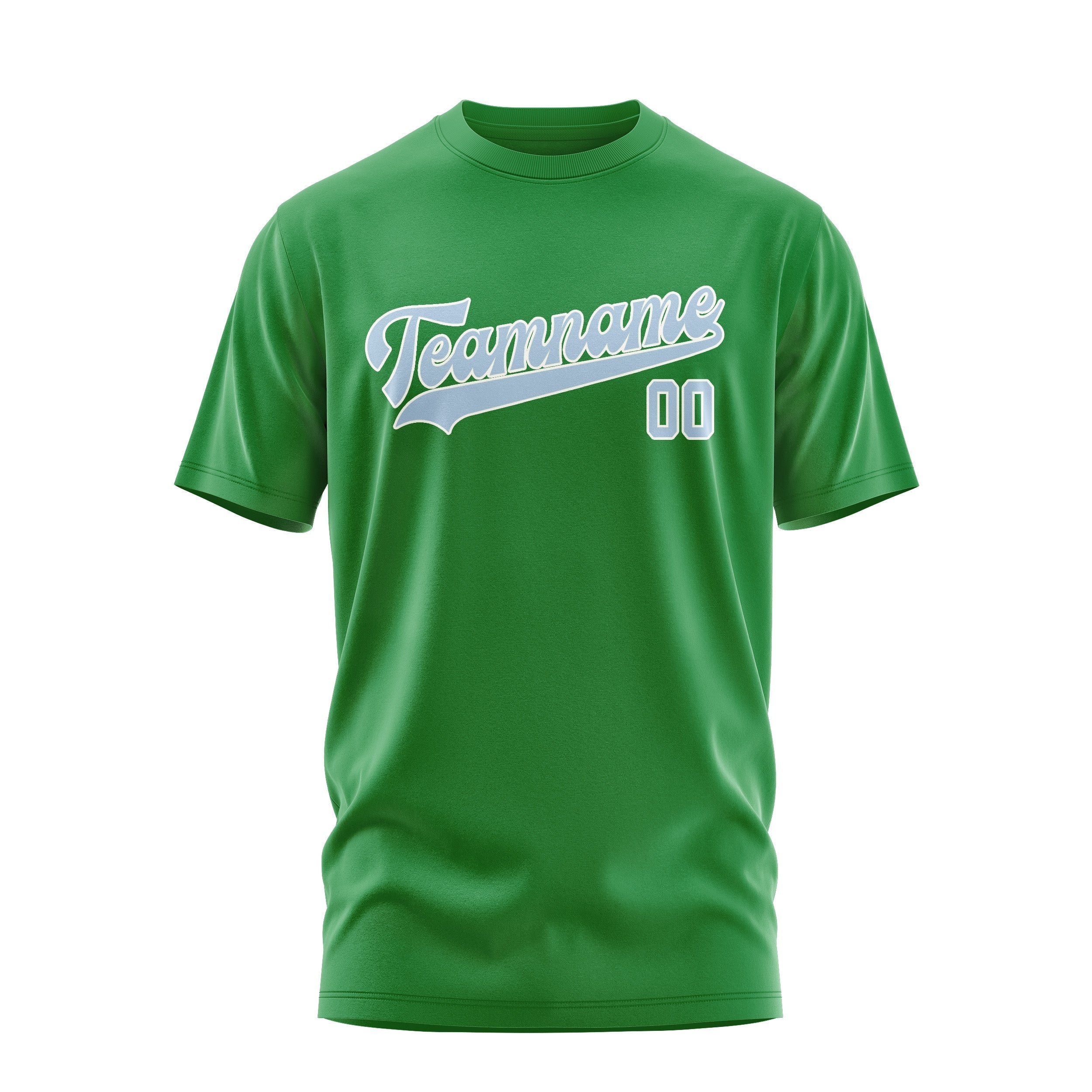 Custom Emerald Green Light Blue T-Shirt
