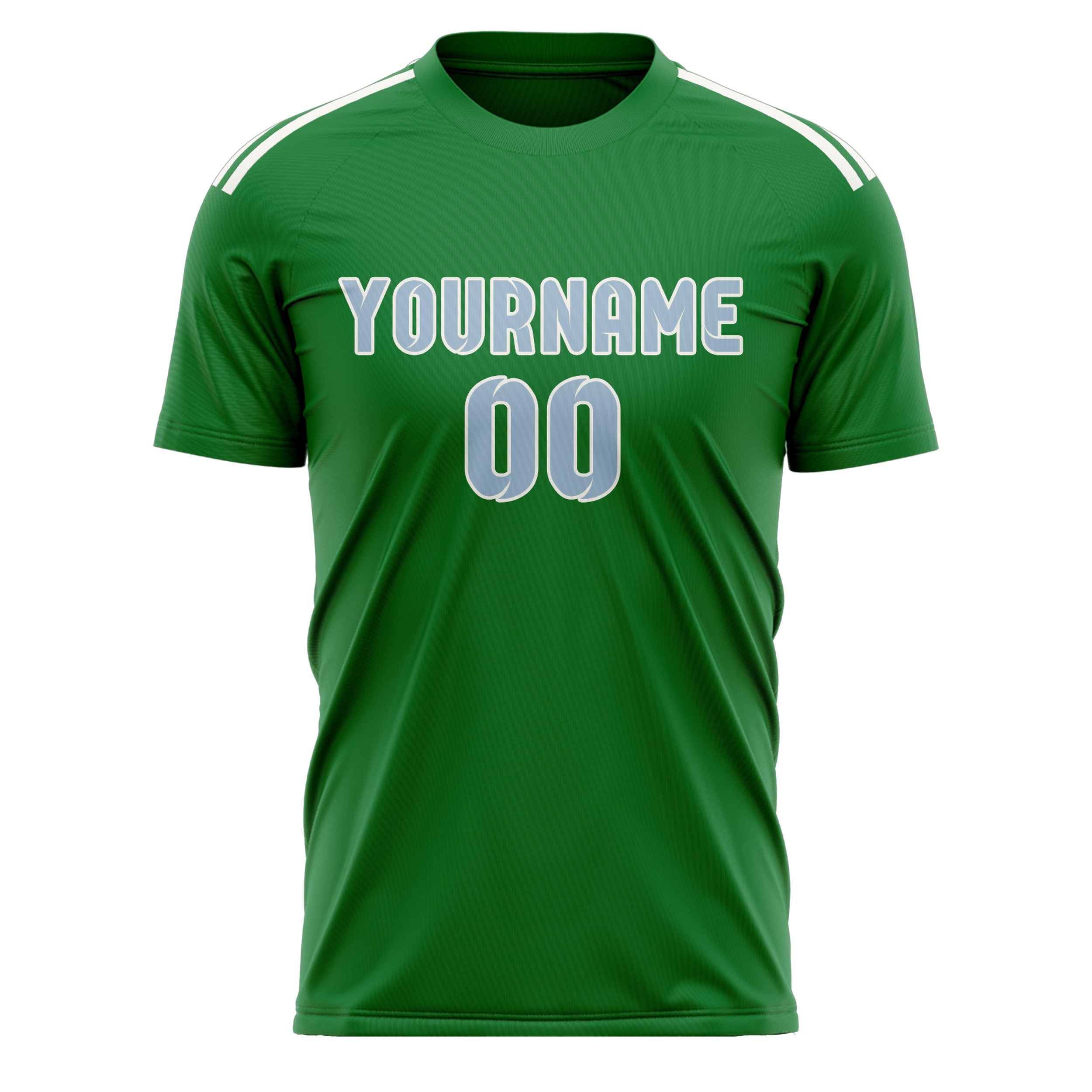 Custom Emerald Green Light Blue Soccer Jersey