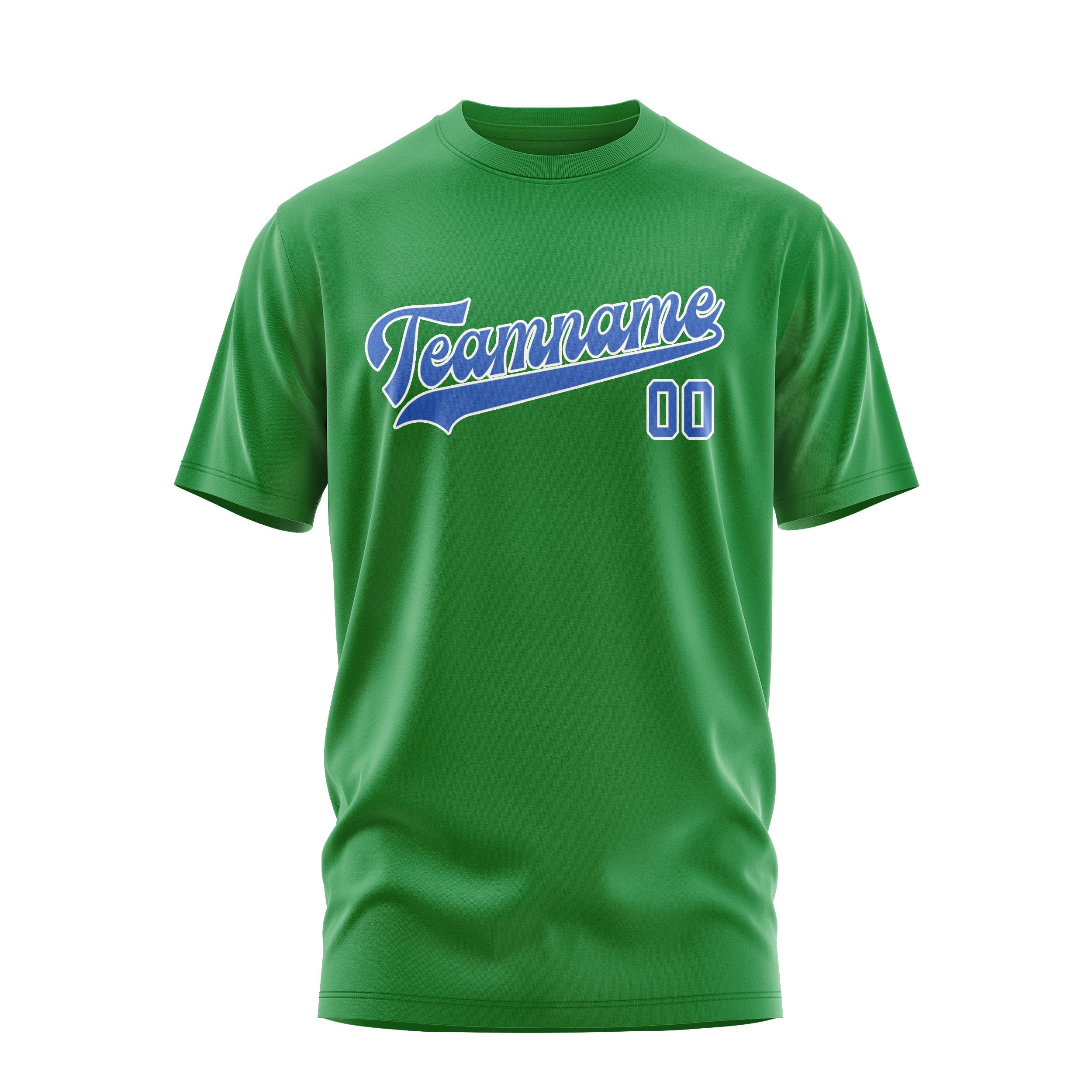 Custom Emerald Green Sky Blue T-Shirt