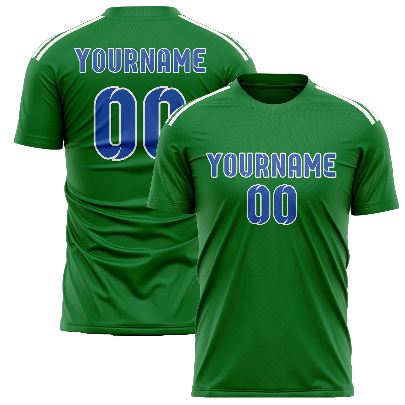 Custom Emerald Green Sky Blue Soccer Jersey