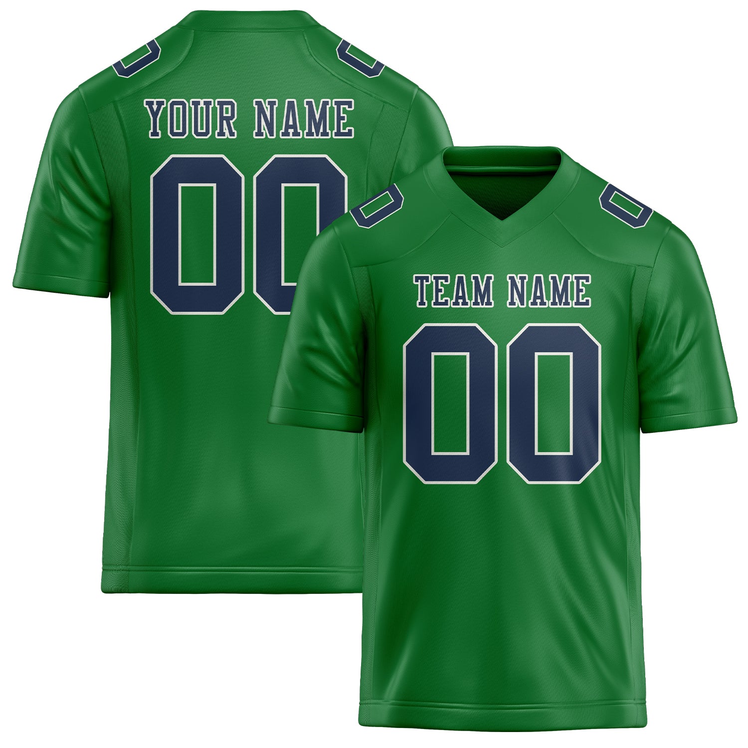 Custom Emerald Green Blue Football Jersey