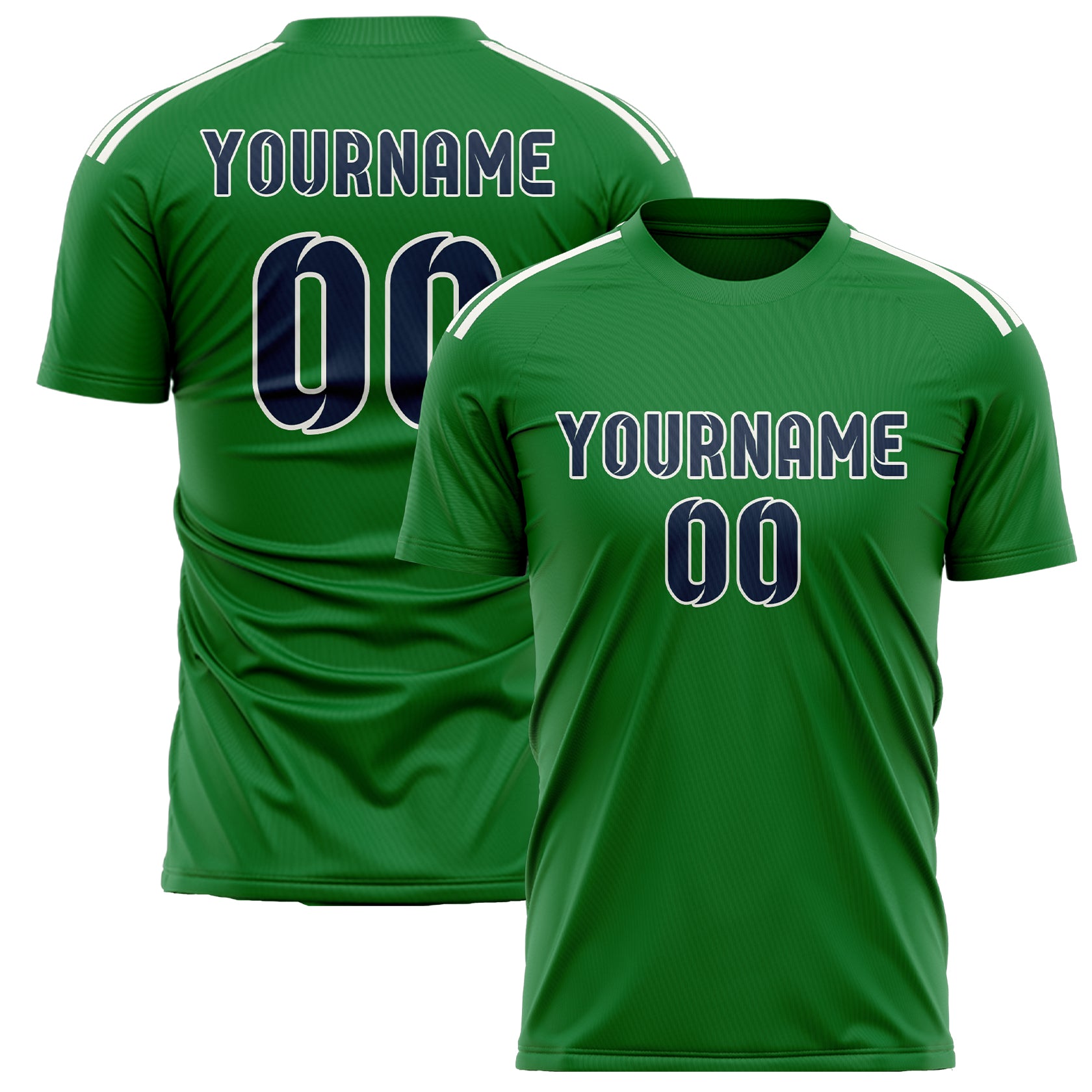 Custom Emerald Green Blue Soccer Jersey