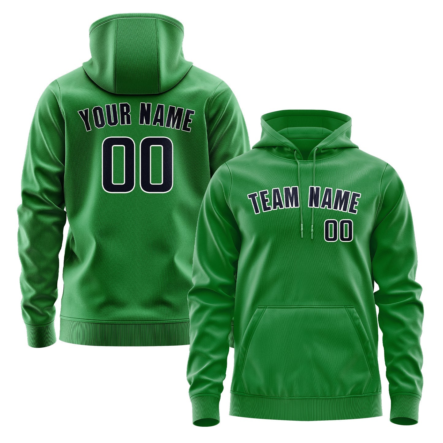 Custom Emerald Green Navy Hoodie