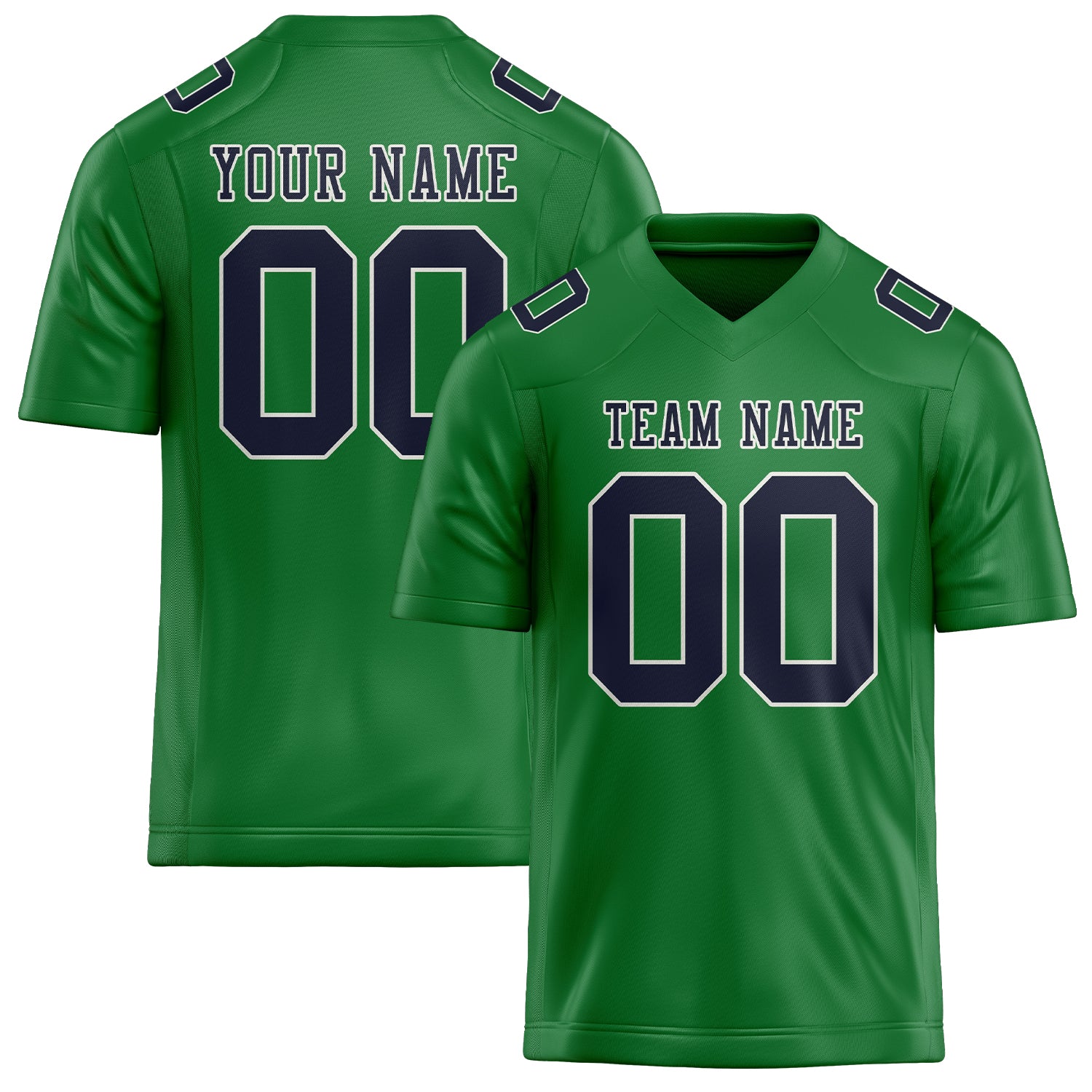 Custom Emerald Green Navy Football Jersey