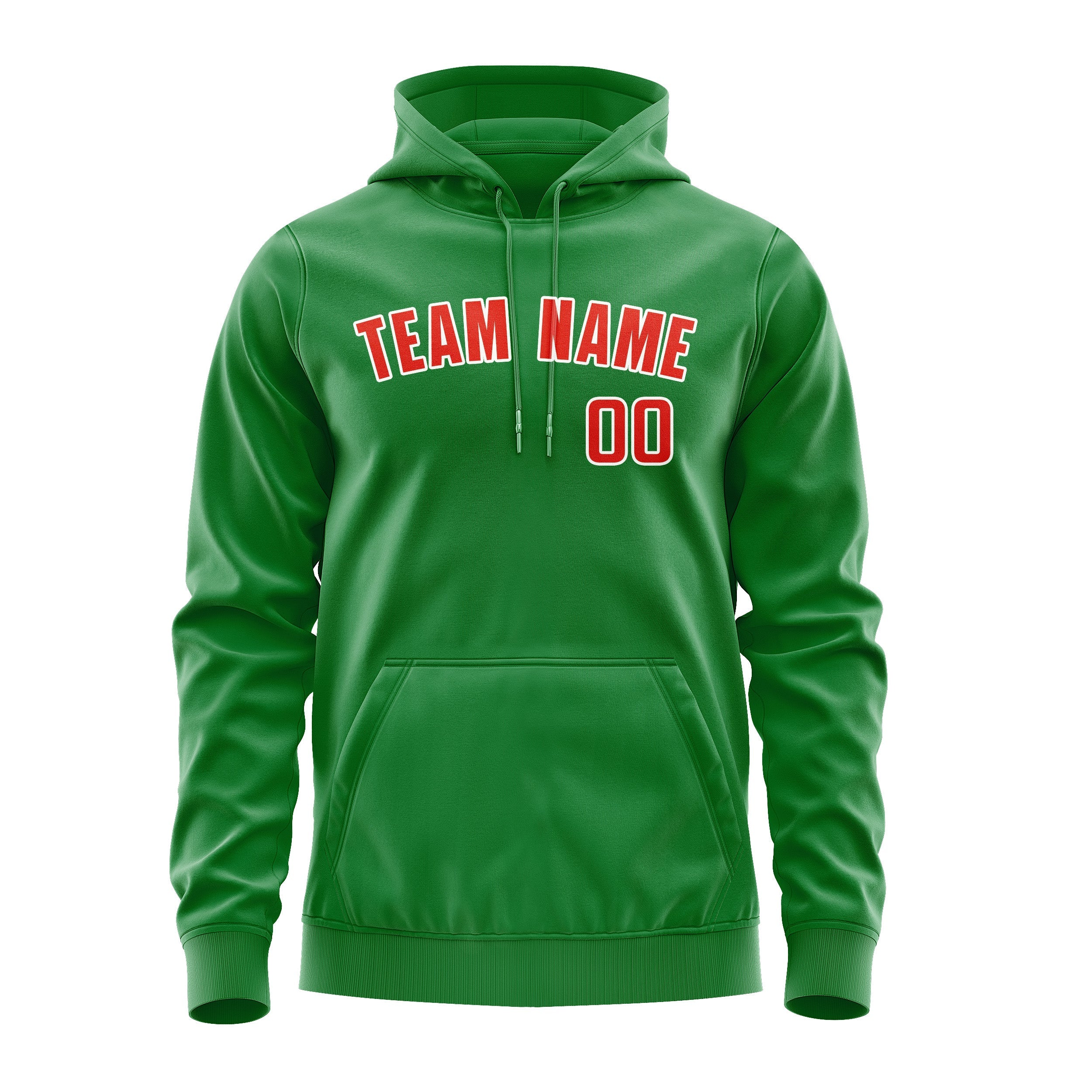 Custom Emerald Green Orange Red Hoodie