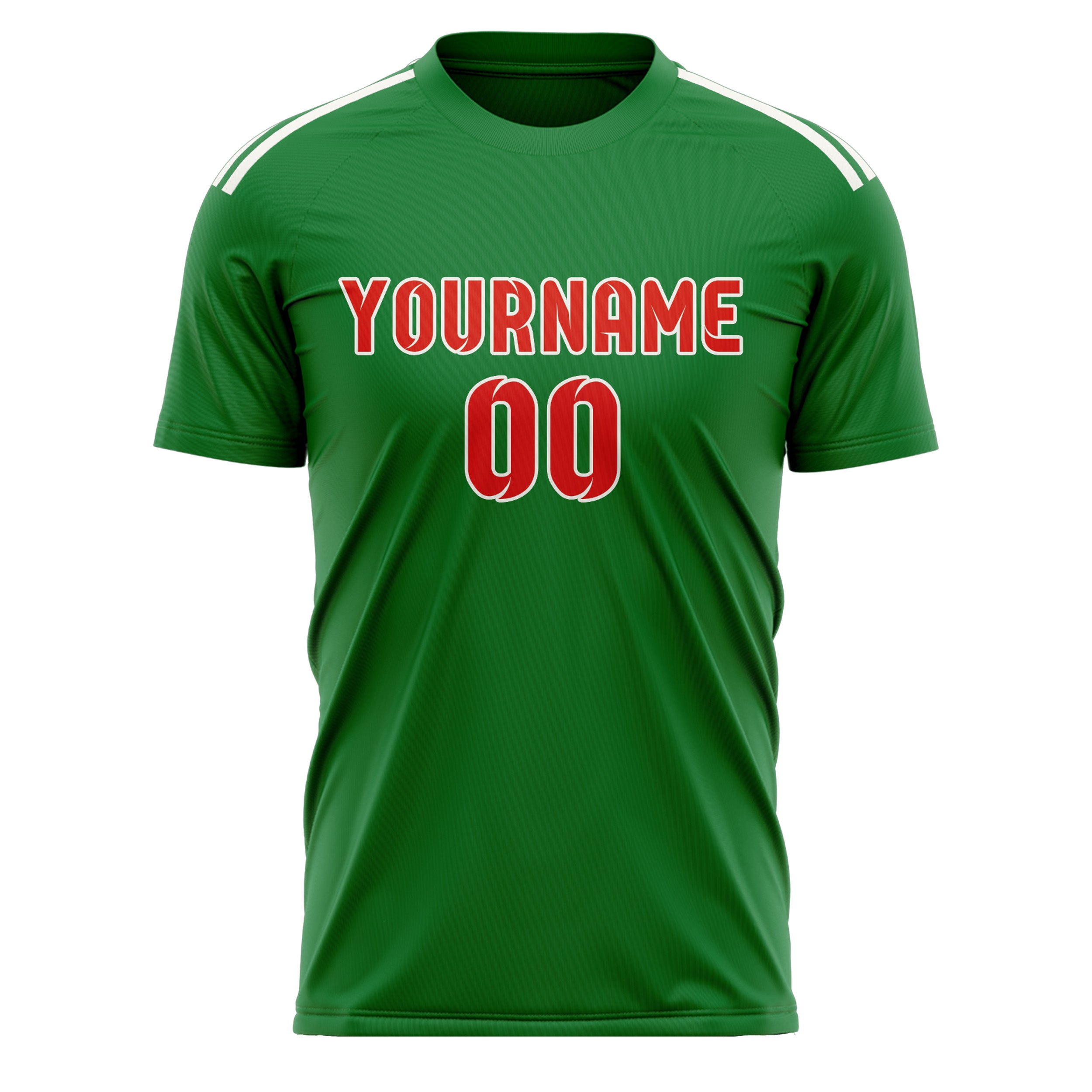 Custom Emerald Green Orange Red Soccer Jersey