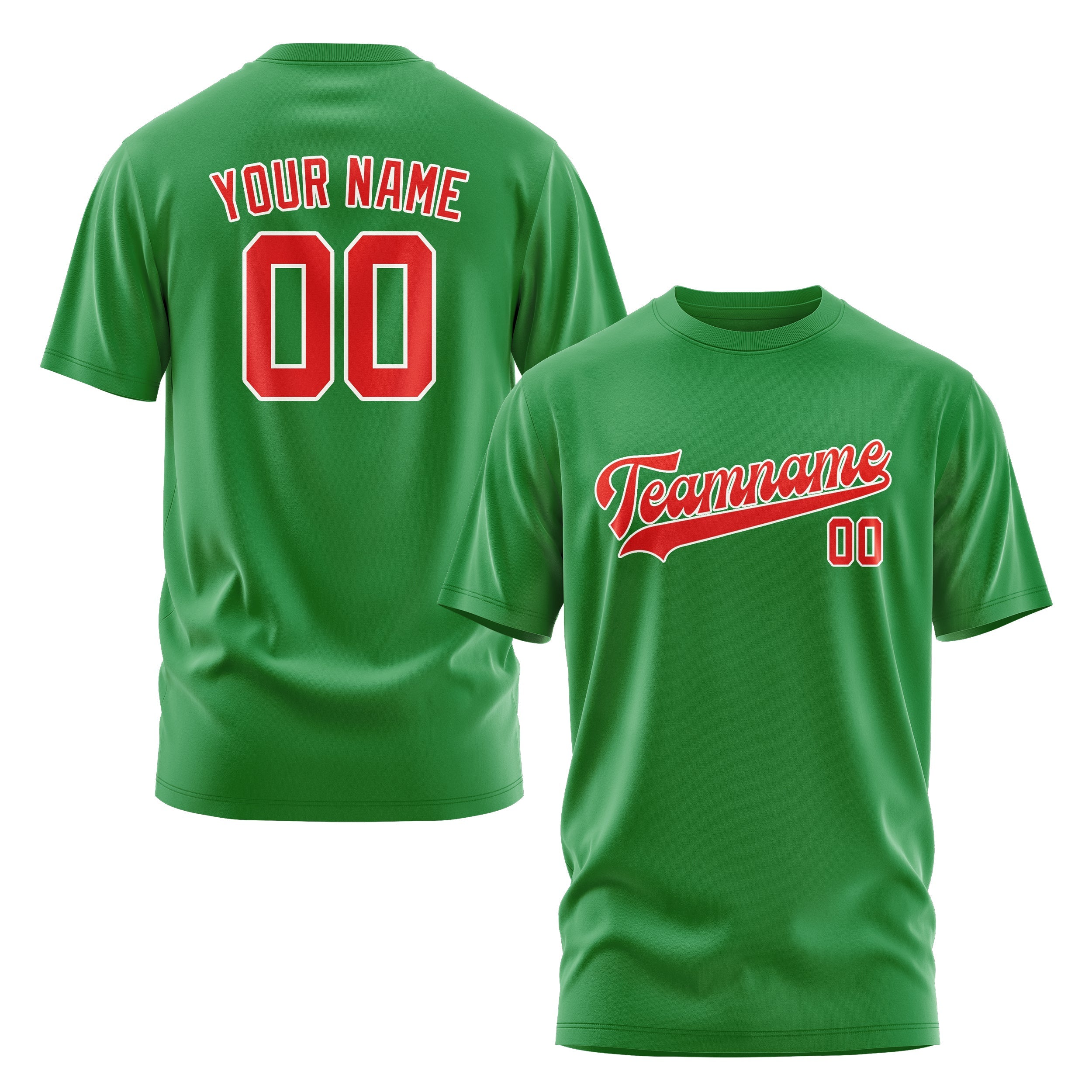 Custom Emerald Green Orange Red T-Shirt